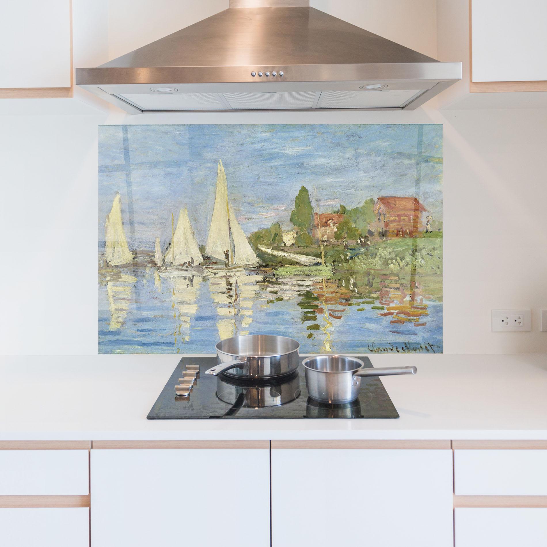 Panou Sticla Bucatarie Regattas At Argenteuil mockup 5