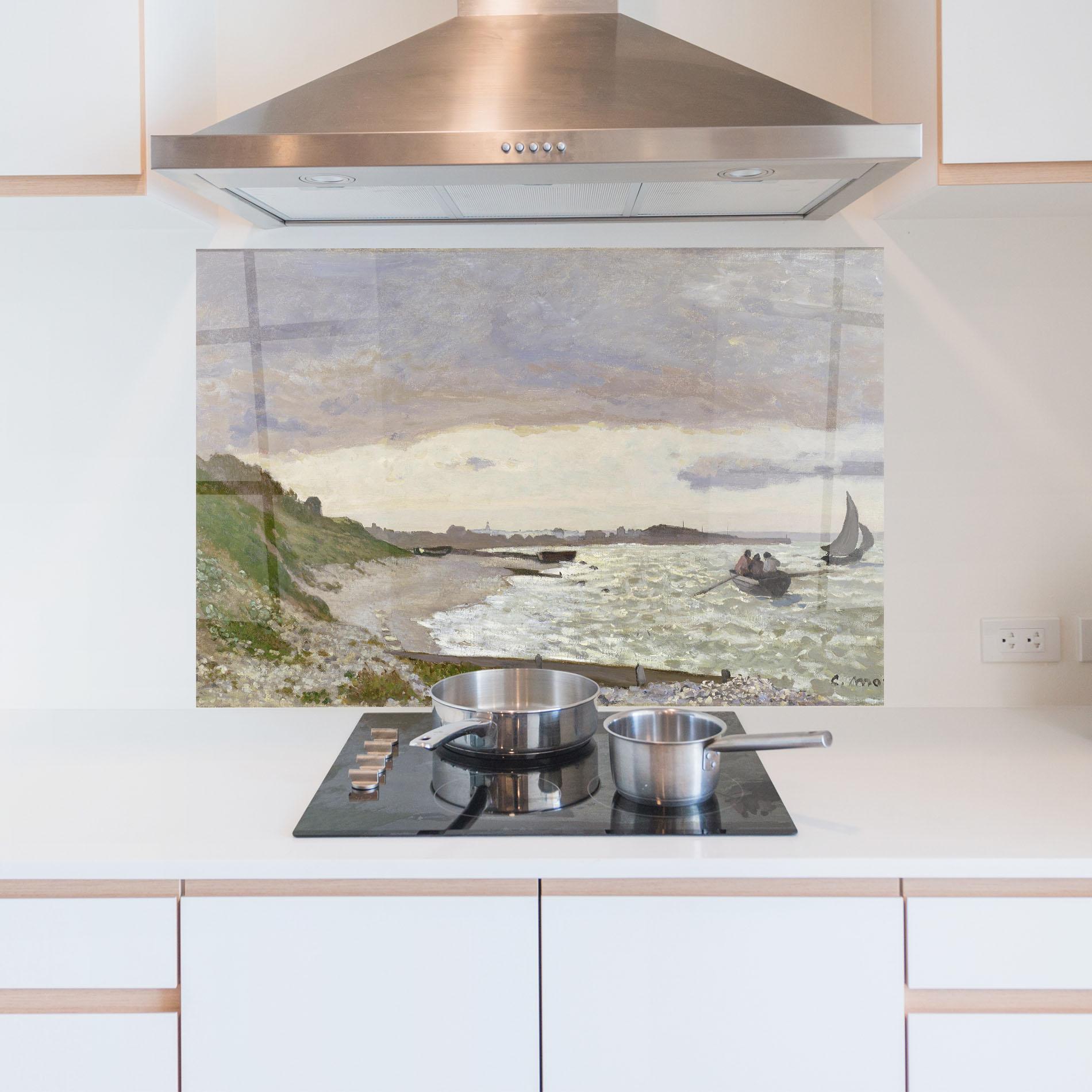 Panou Sticla Bucatarie Seashore At Sainte Adresse mockup 5