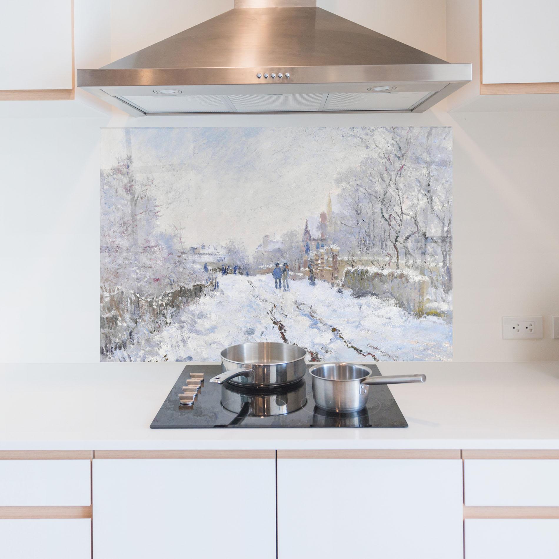 Panou Sticla Bucatarie Snow At Argenteuil mockup 5