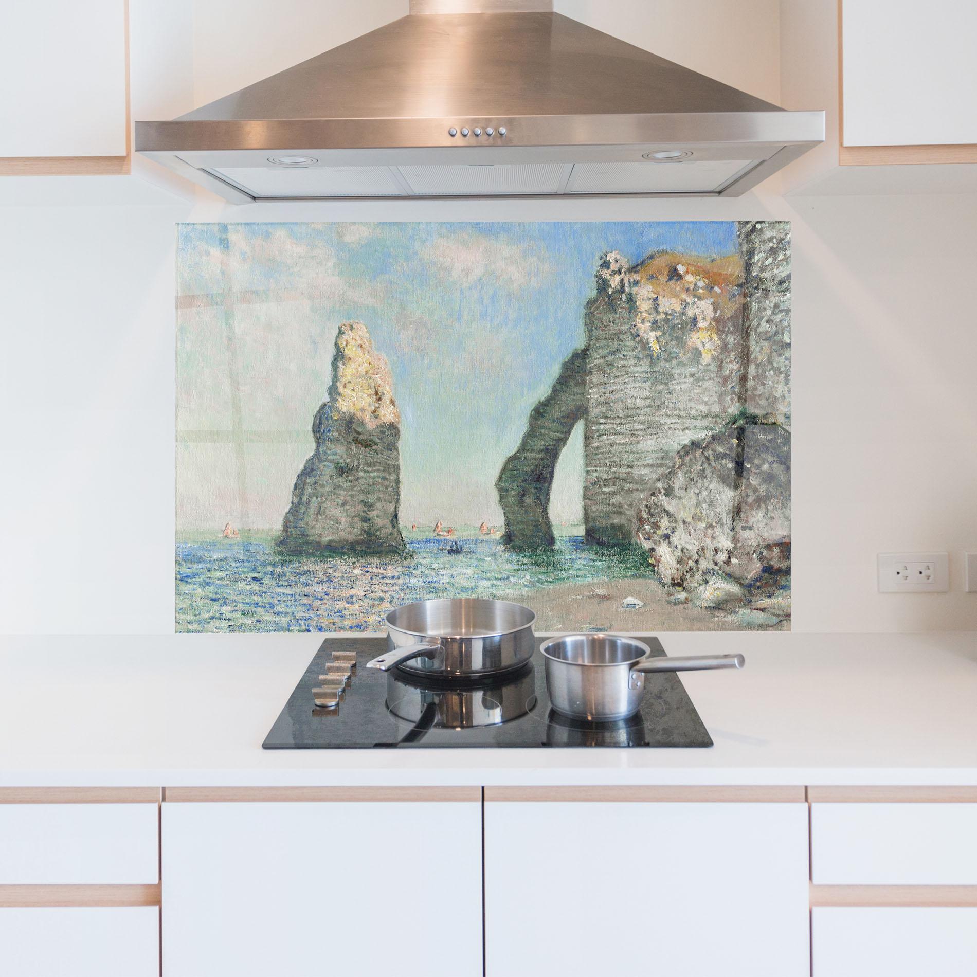 Panou Sticla Bucatarie The Cliffs At Etretat mockup 5