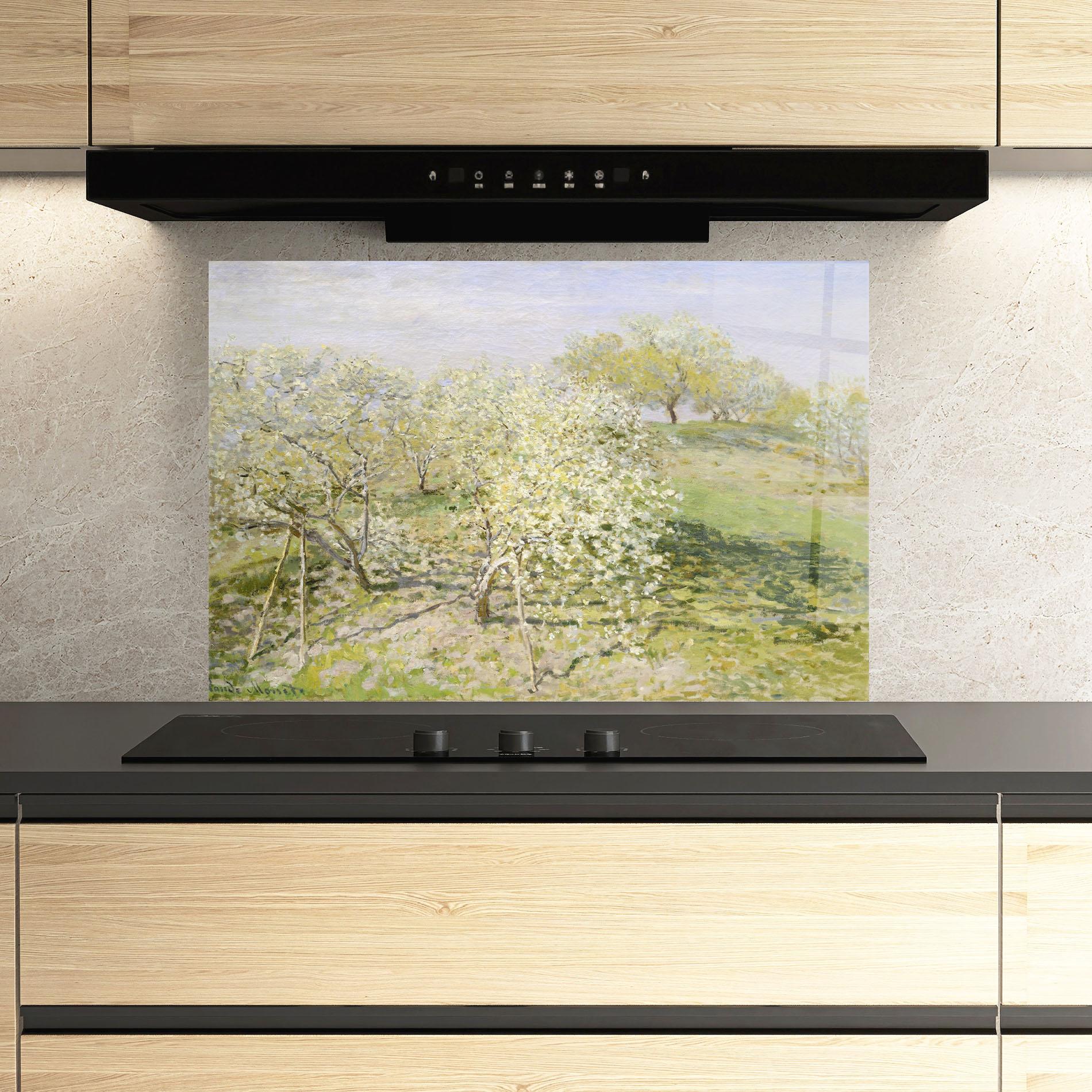 Panou Sticla Bucatarie Fruit Trees In Bloom mockup 3