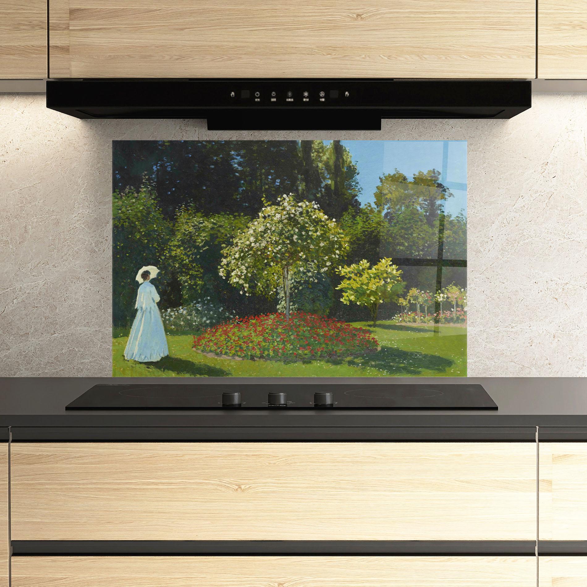 Panou Sticla Bucatarie Lady In The Garden mockup 3