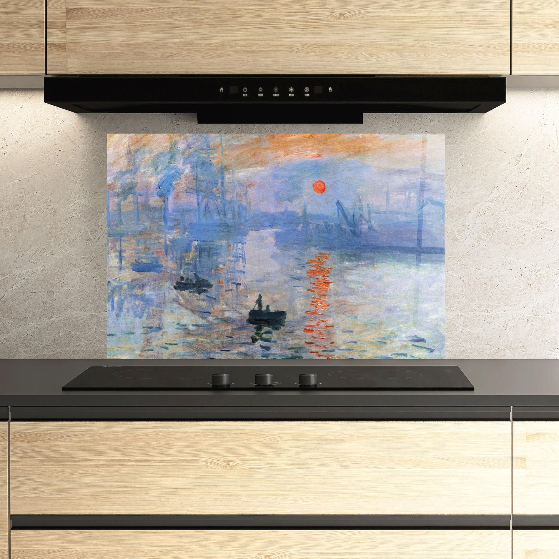 Panou Sticla Bucatarie Monet Impressionist mockup 3