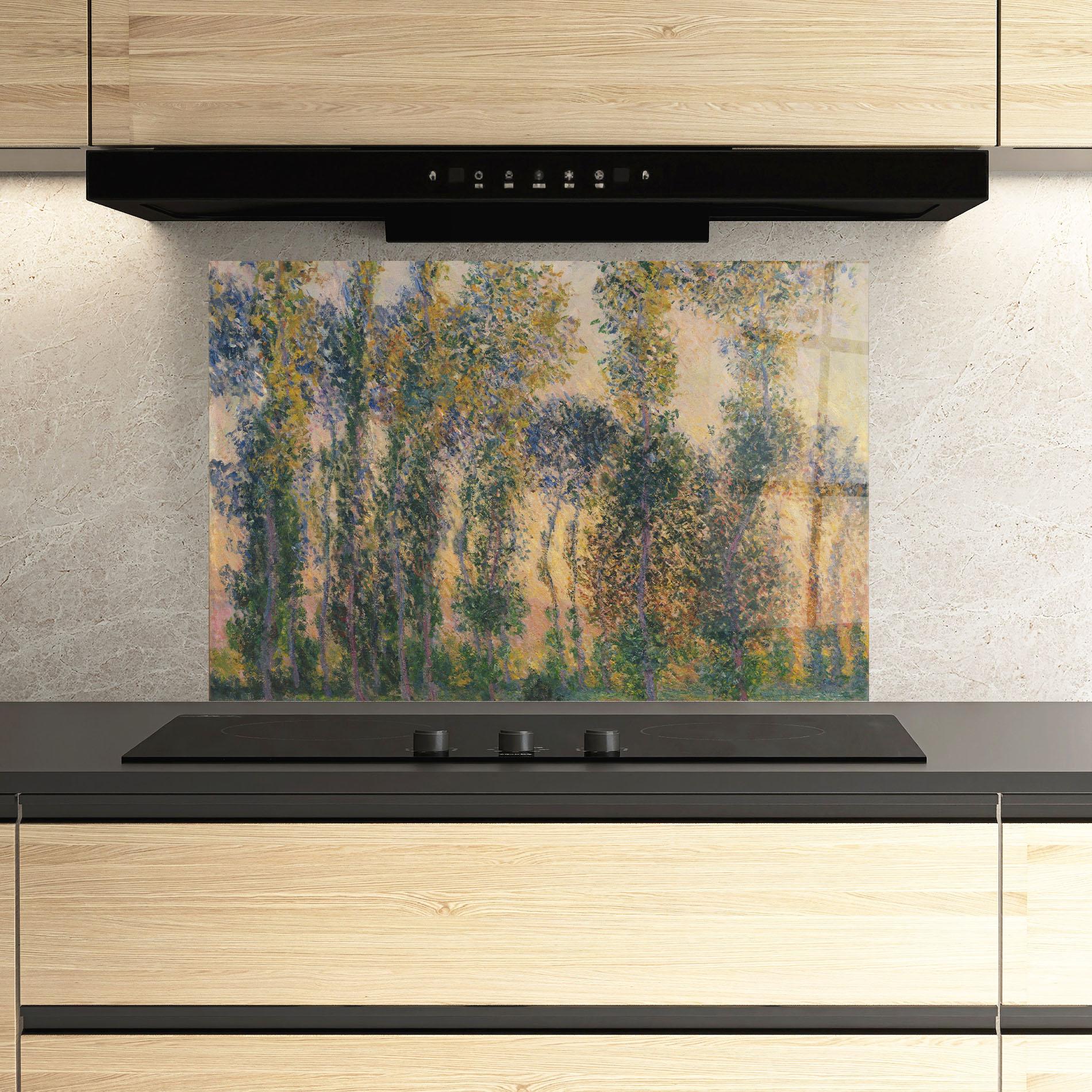 Panou Sticla Bucatarie Poplars At Giverny mockup 3