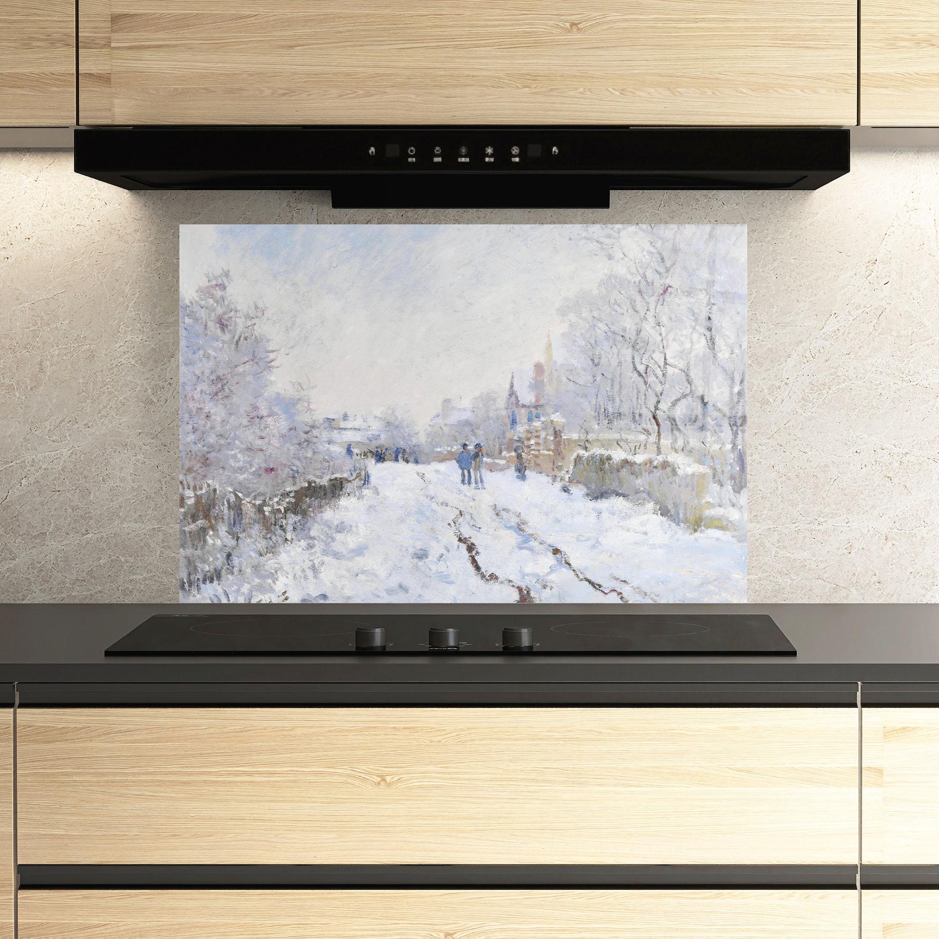 Panou Sticla Bucatarie Snow At Argenteuil mockup 3