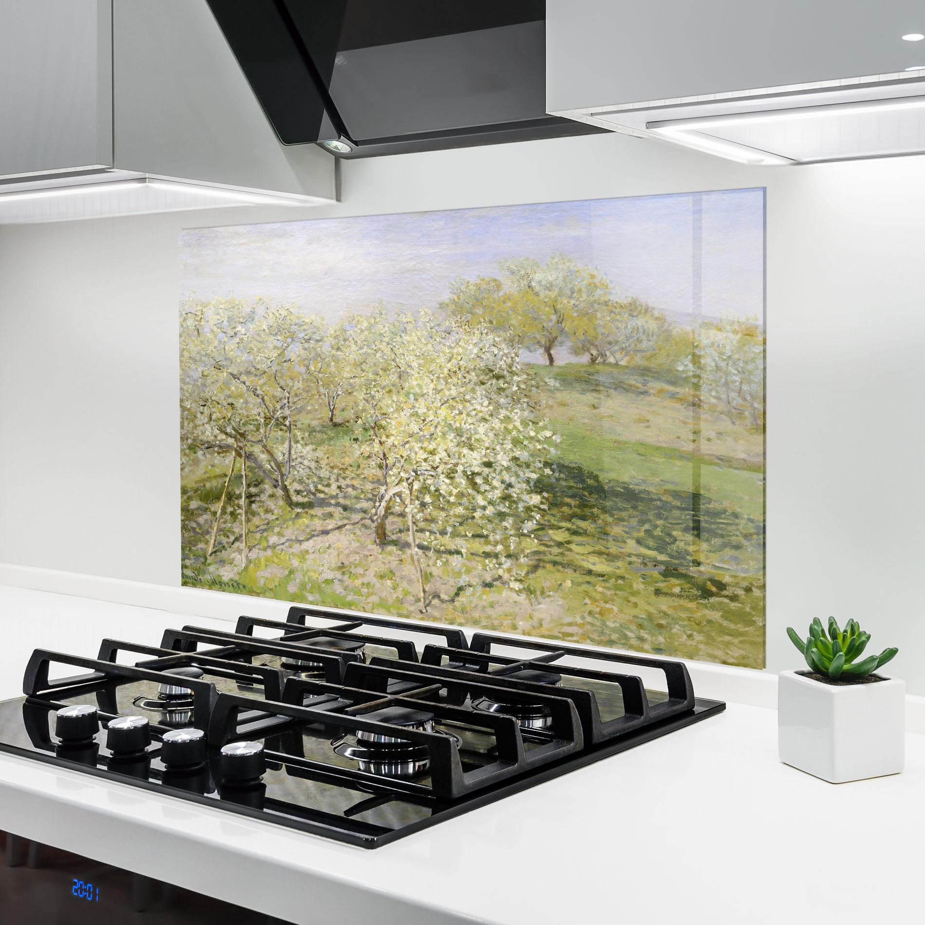Panou Sticla Bucatarie Fruit Trees In Bloom mockup 6