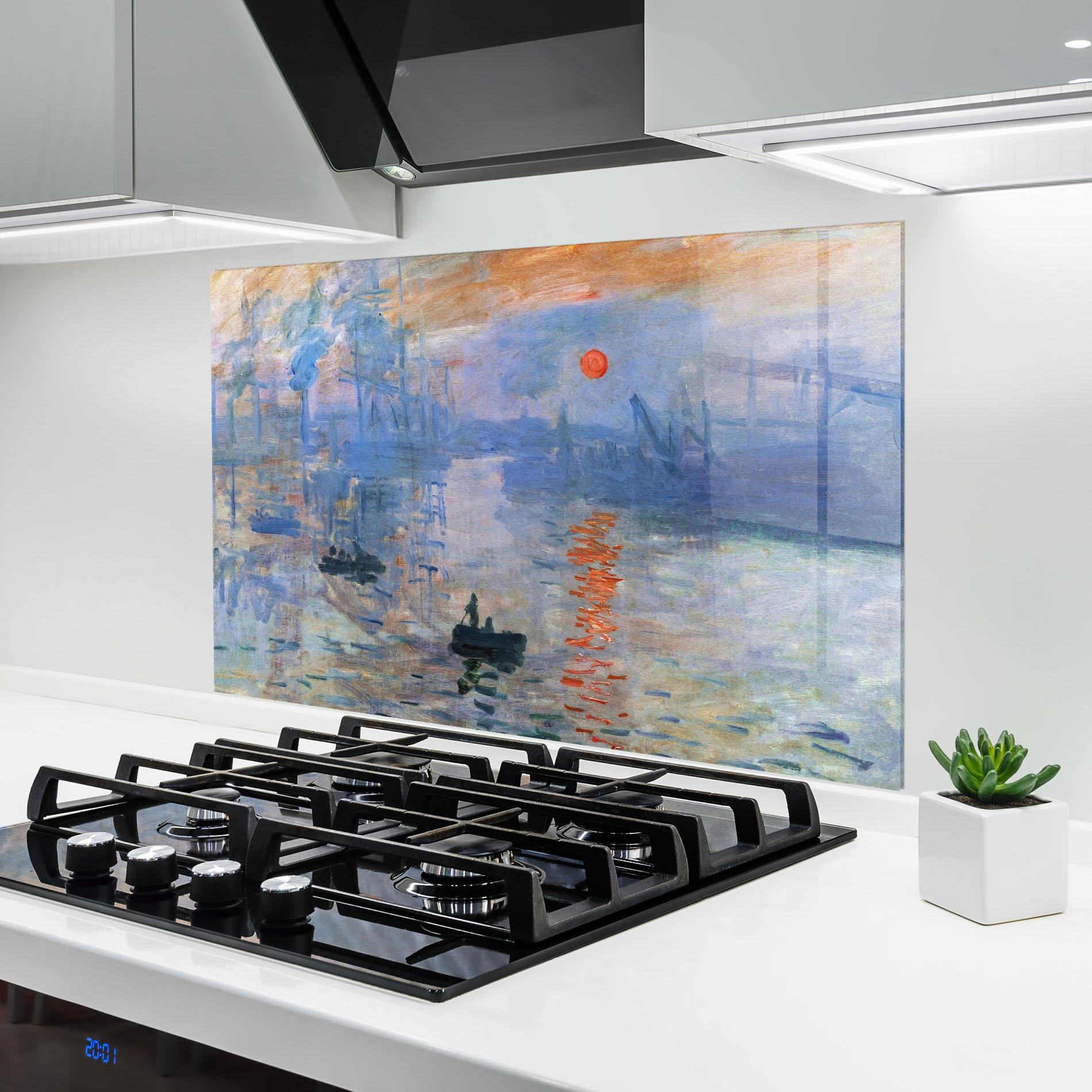 Panou Sticla Bucatarie Monet Impressionist mockup 6