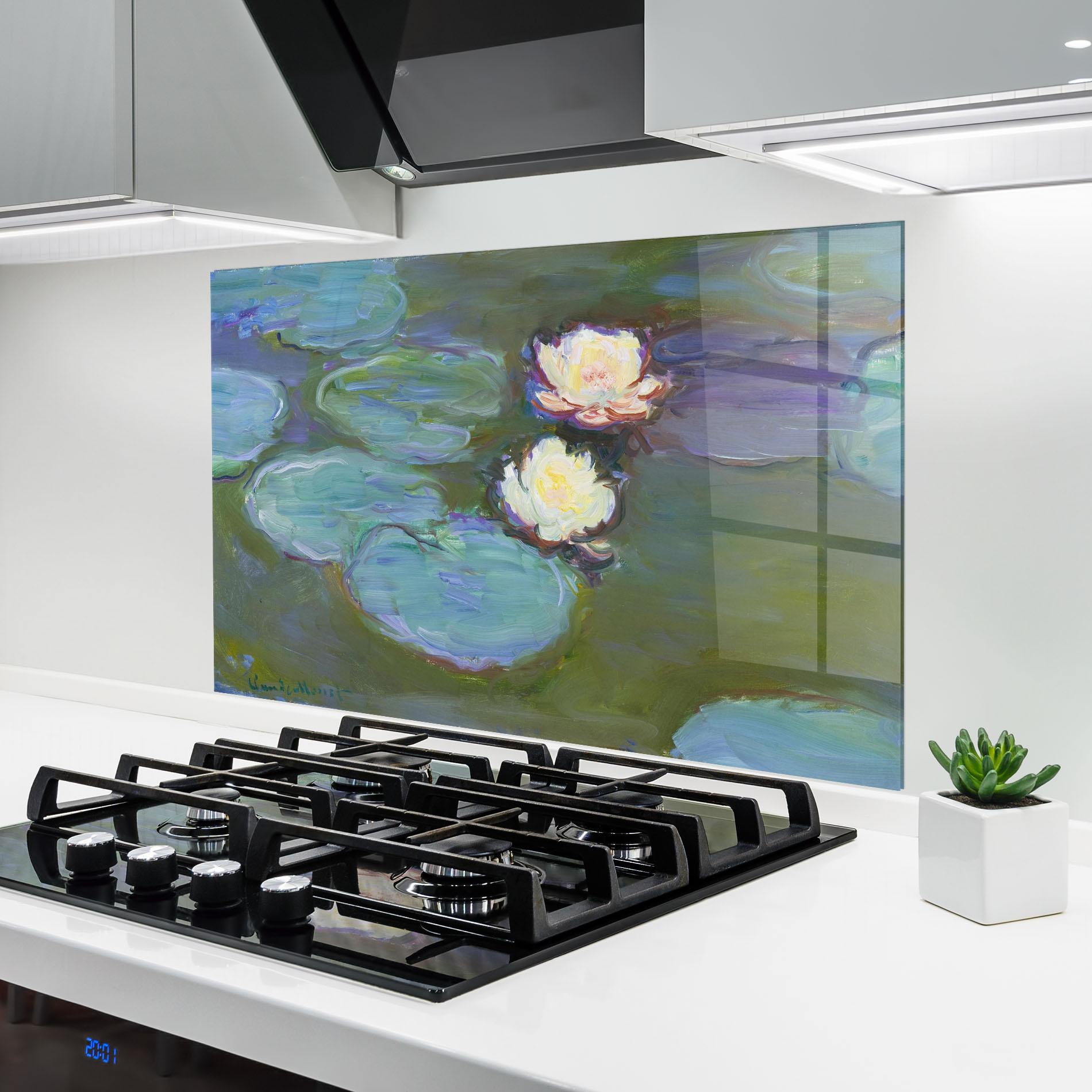 Panou Sticla Bucatarie Nympheas Monet. mockup 6