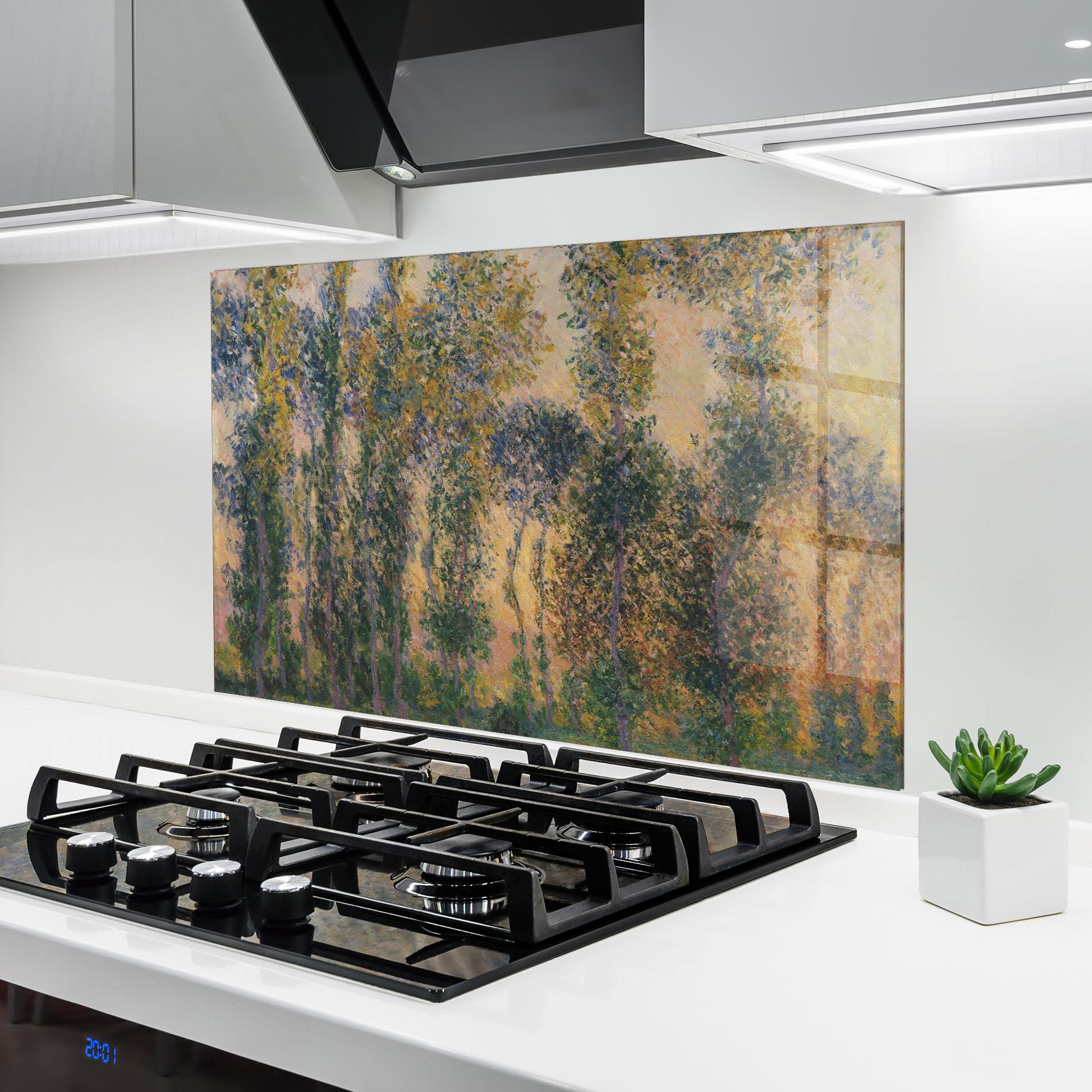 Panou Sticla Bucatarie Poplars At Giverny mockup 6