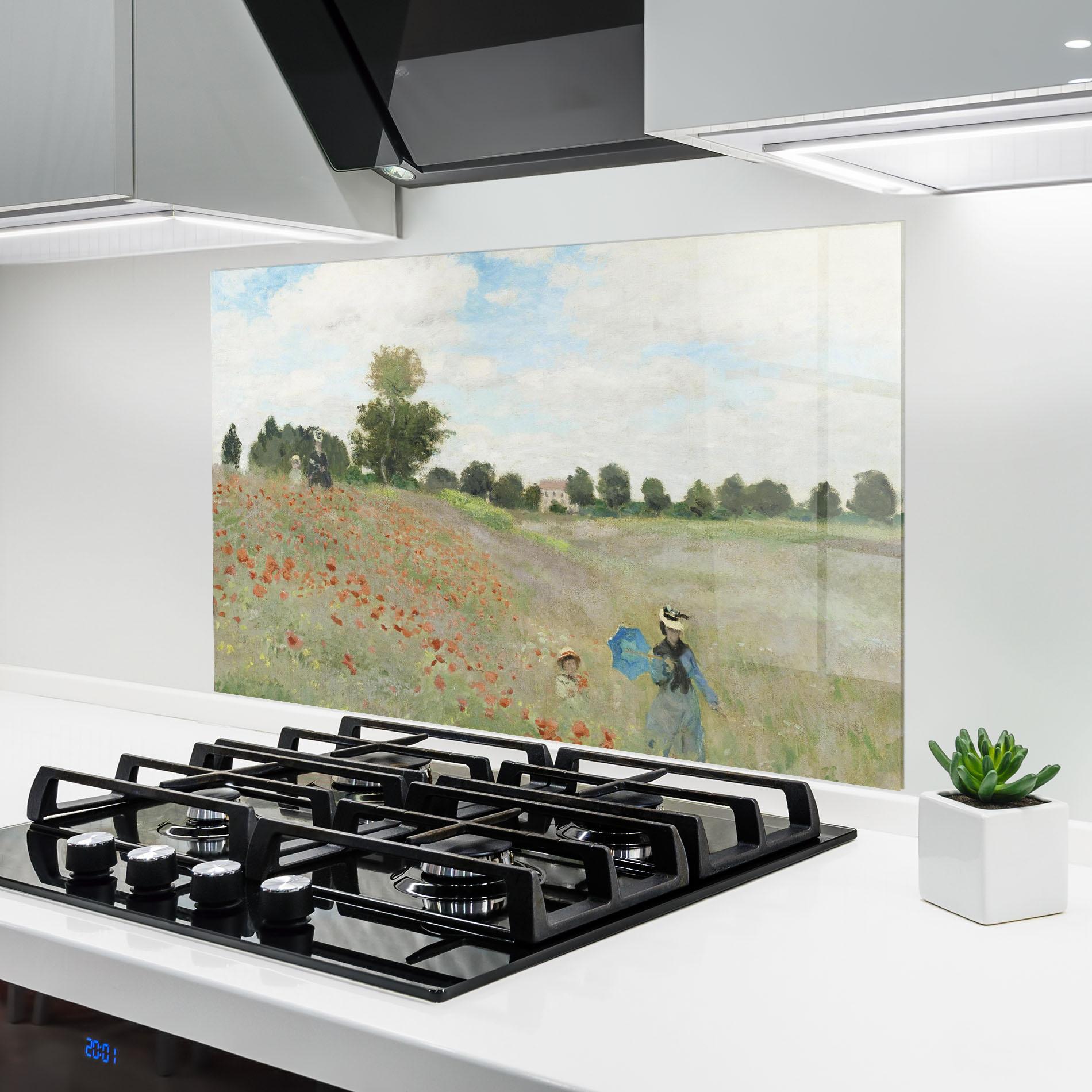 Panou Sticla Bucatarie Poppy Field Near Argenteuil mockup 6