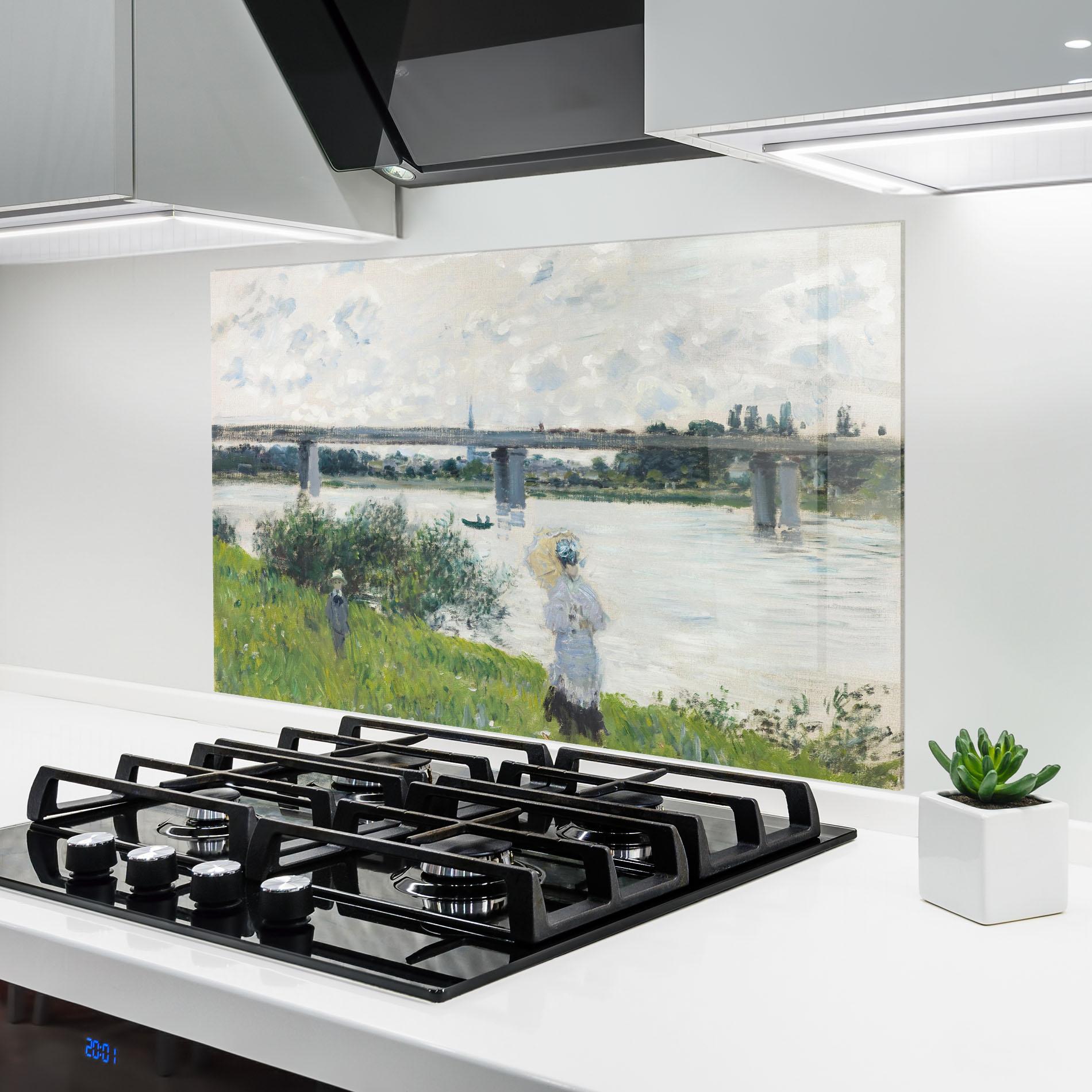 Panou Sticla Bucatarie Promenade Railroad Bridge mockup 6