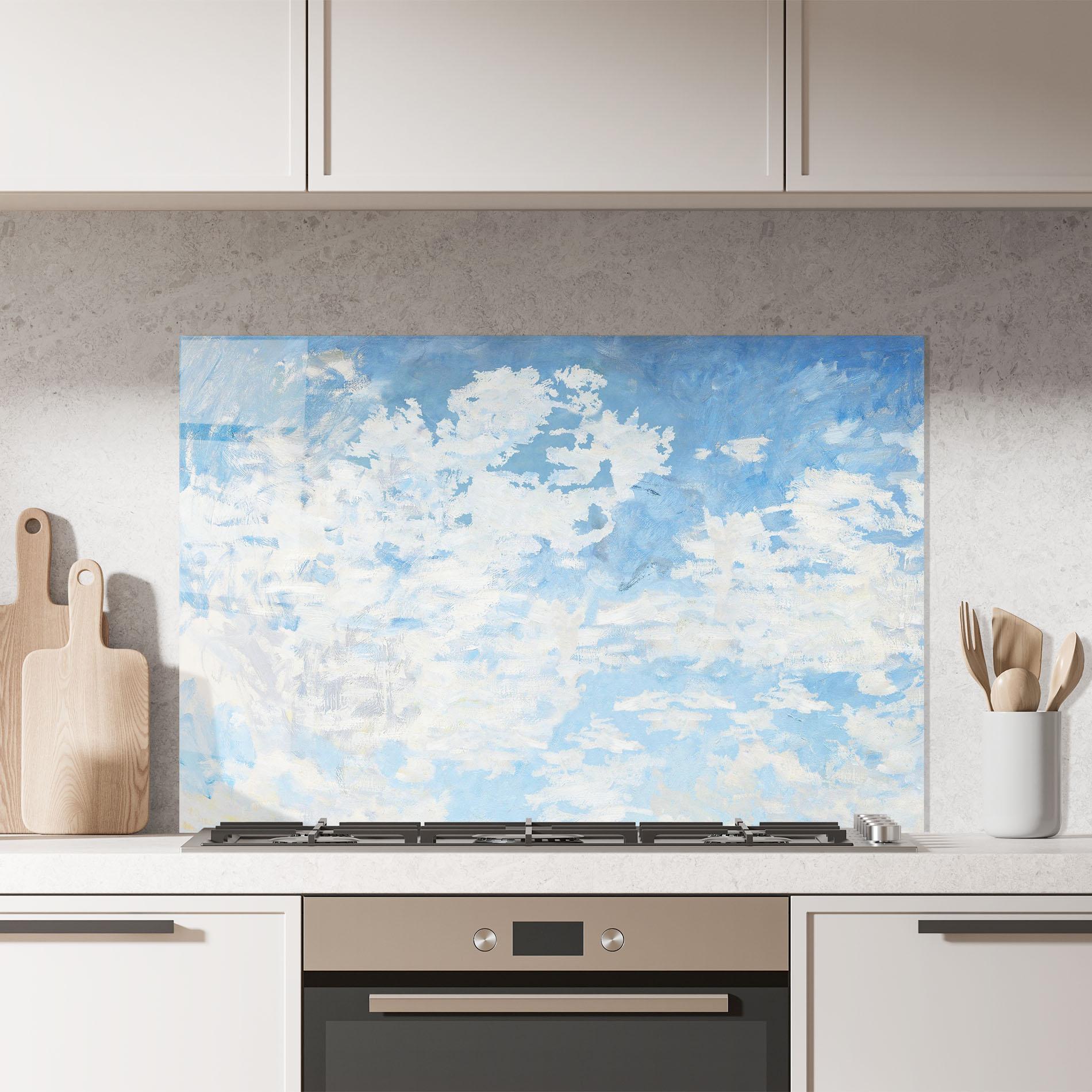 Panou Sticla Bucatarie Clouds Monet mockup 7