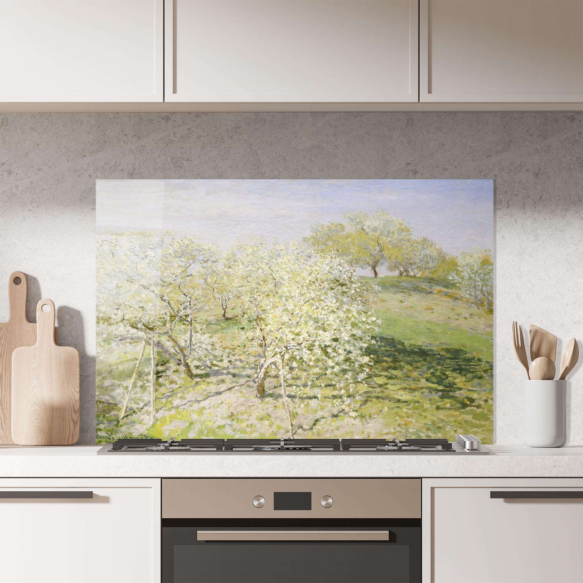 Panou Sticla Bucatarie Fruit Trees In Bloom mockup 7