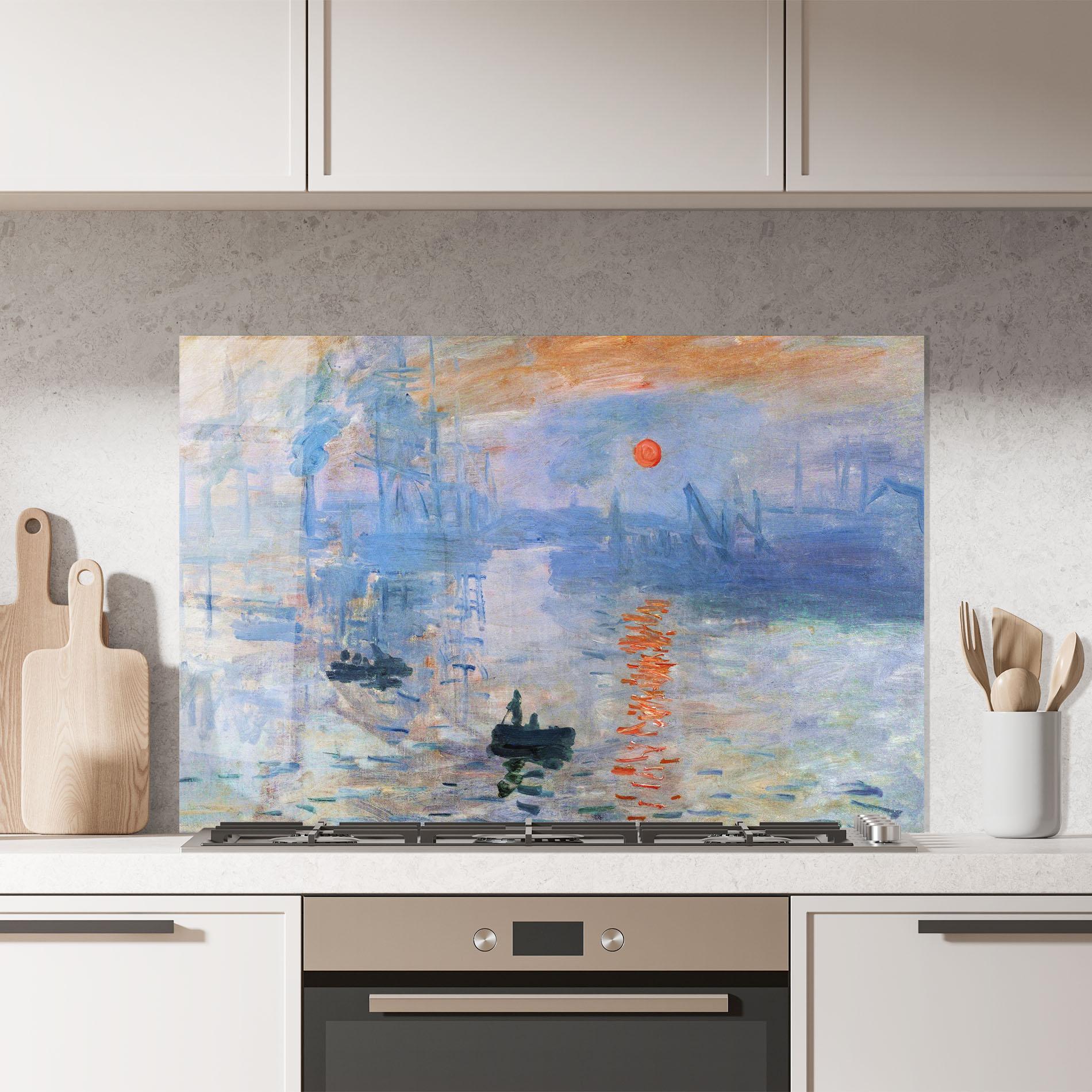 Panou Sticla Bucatarie Monet Impressionist mockup 7