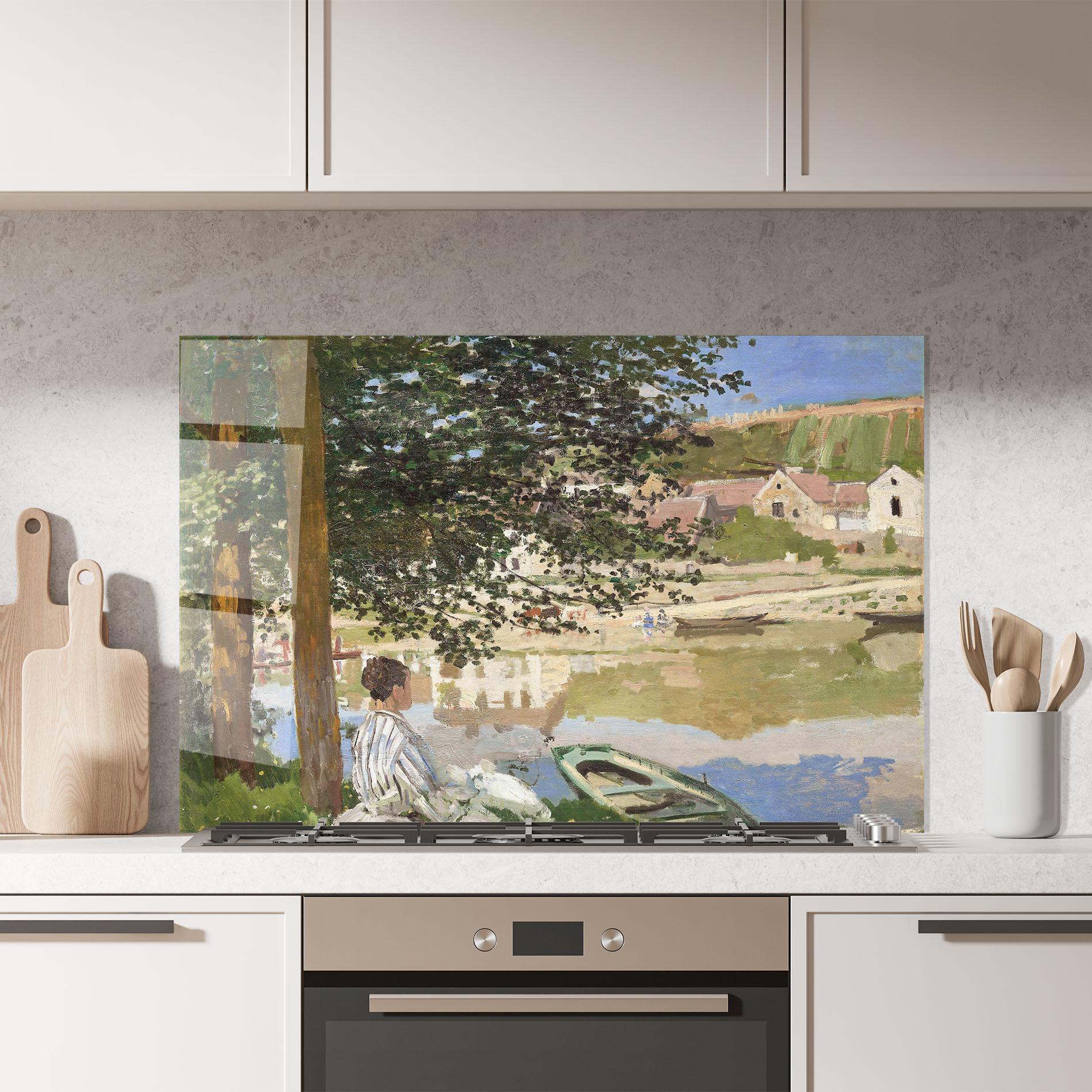 Panou Sticla Bucatarie On The Bank Of The Seine mockup 7