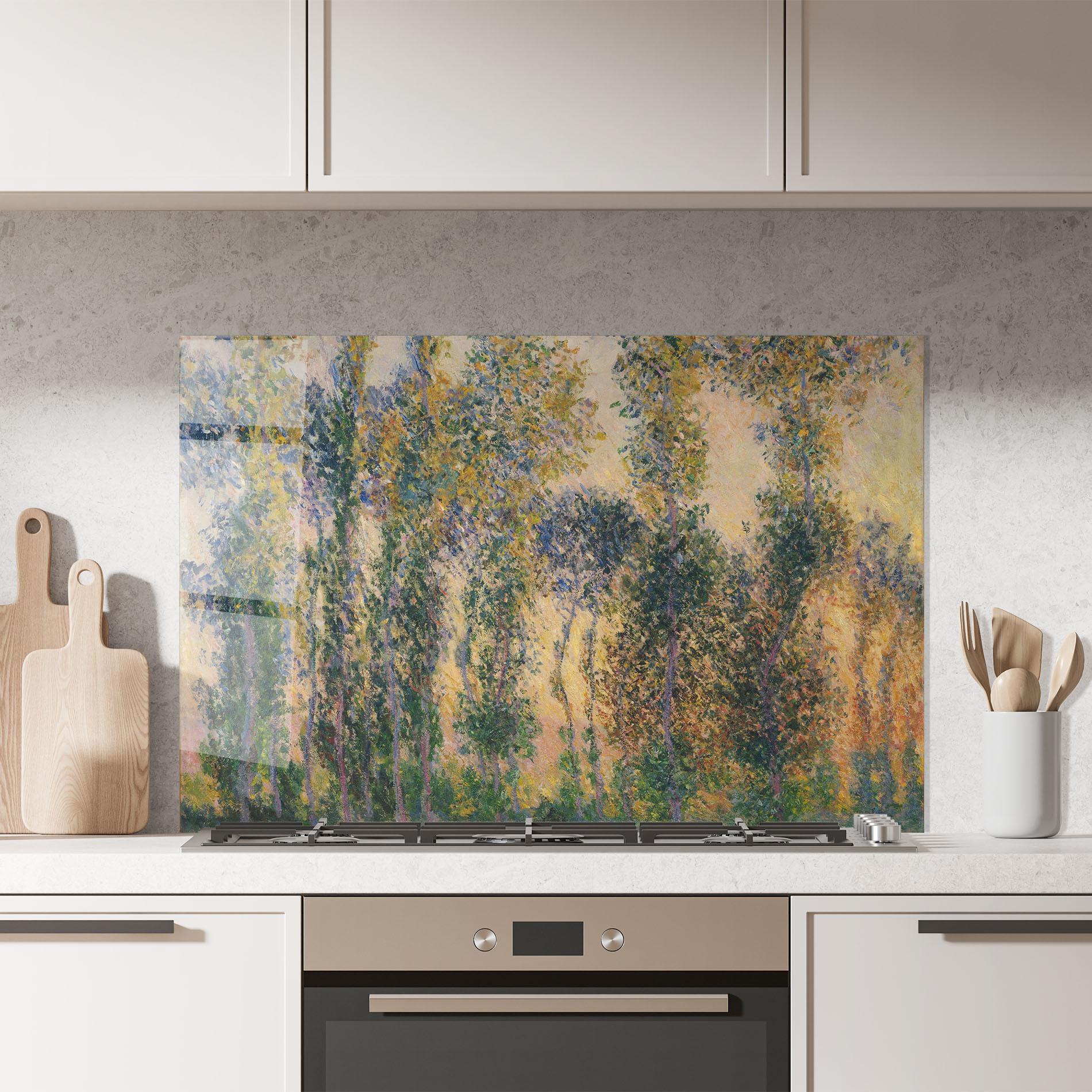 Panou Sticla Bucatarie Poplars At Giverny mockup 7