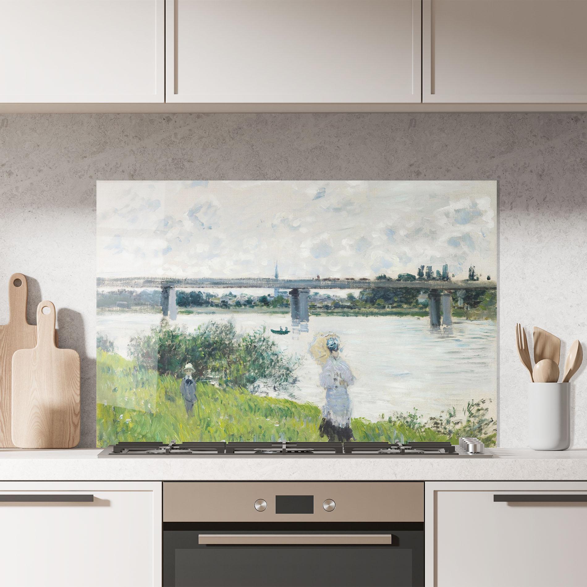 Panou Sticla Bucatarie Promenade Railroad Bridge mockup 7