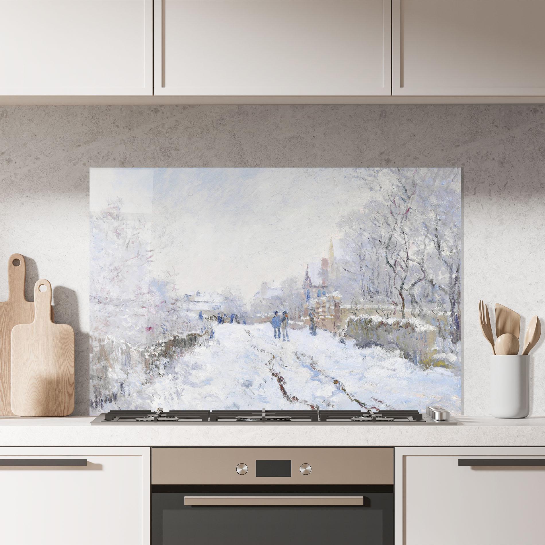 Panou Sticla Bucatarie Snow At Argenteuil mockup 7