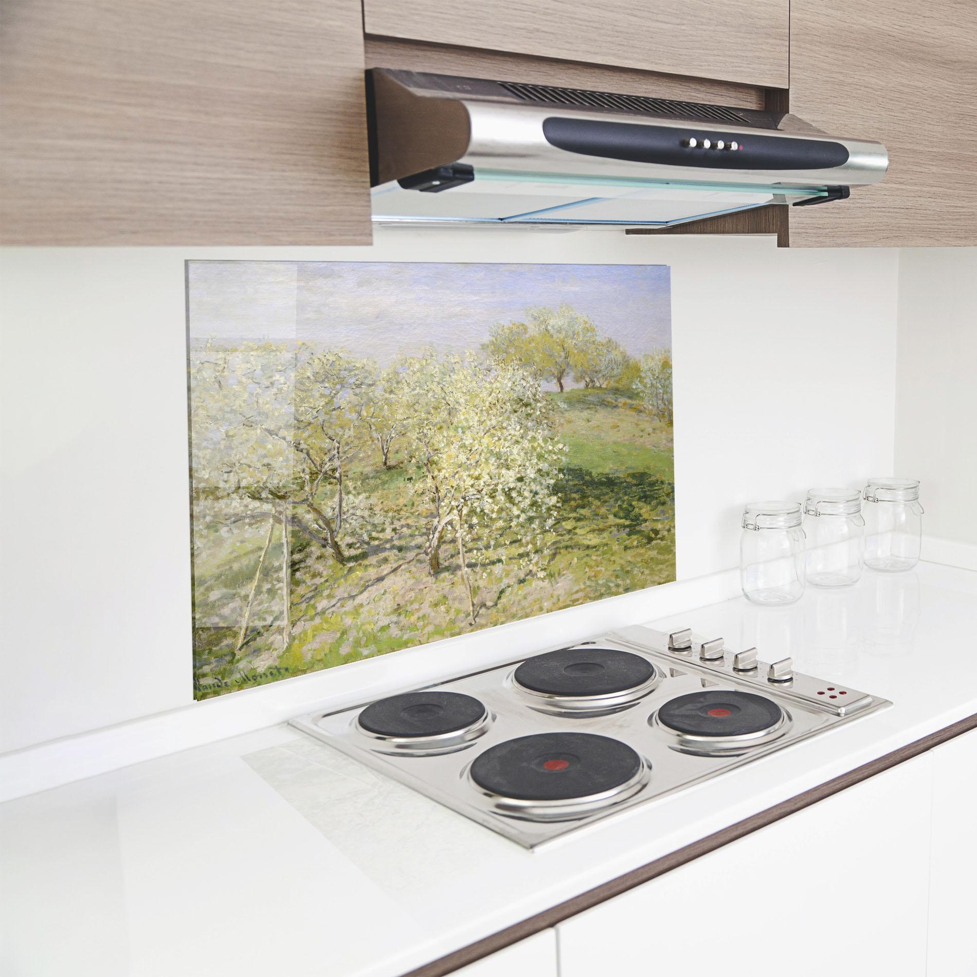 Panou Sticla Bucatarie Fruit Trees In Bloom mockup 8
