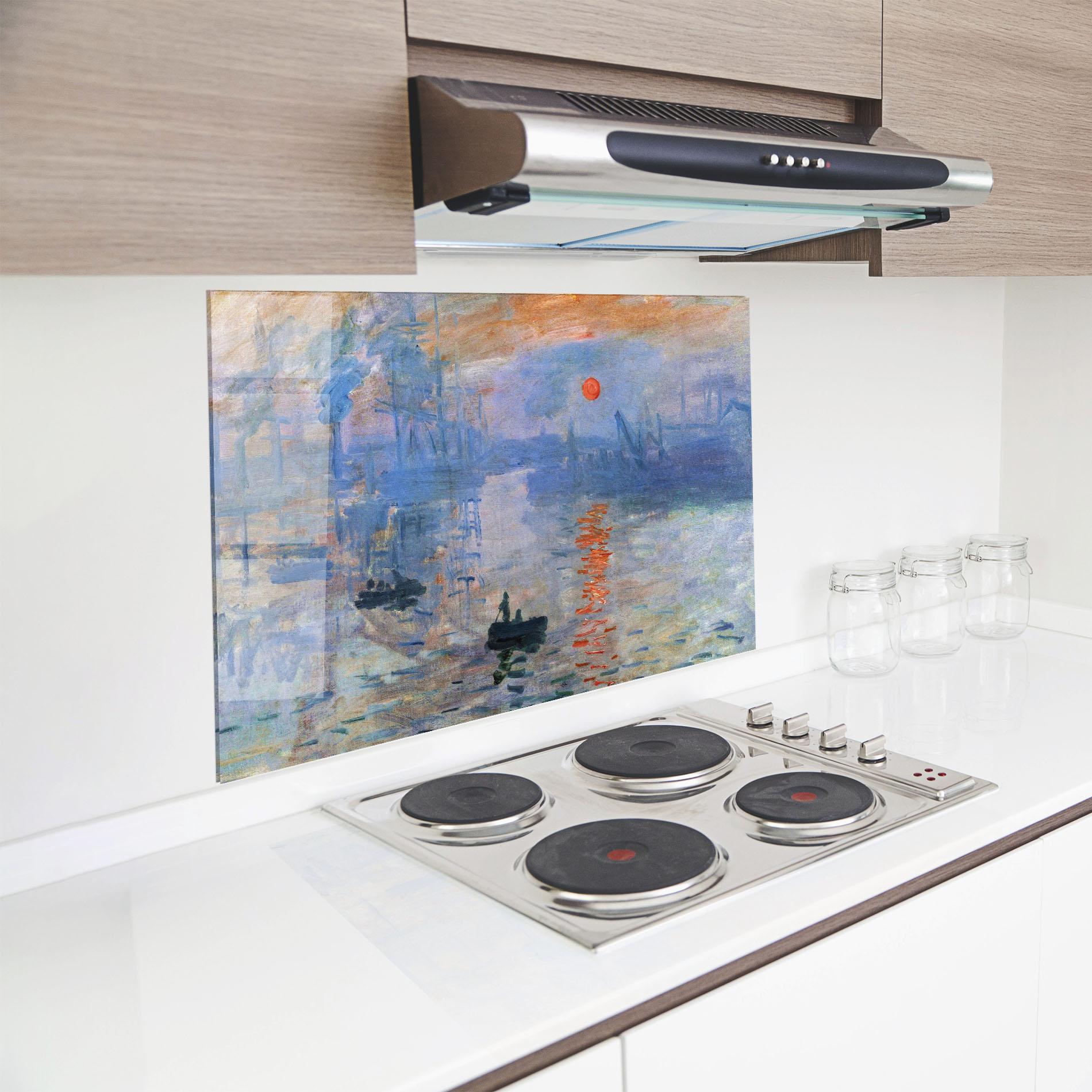 Panou Sticla Bucatarie Monet Impressionist mockup 8