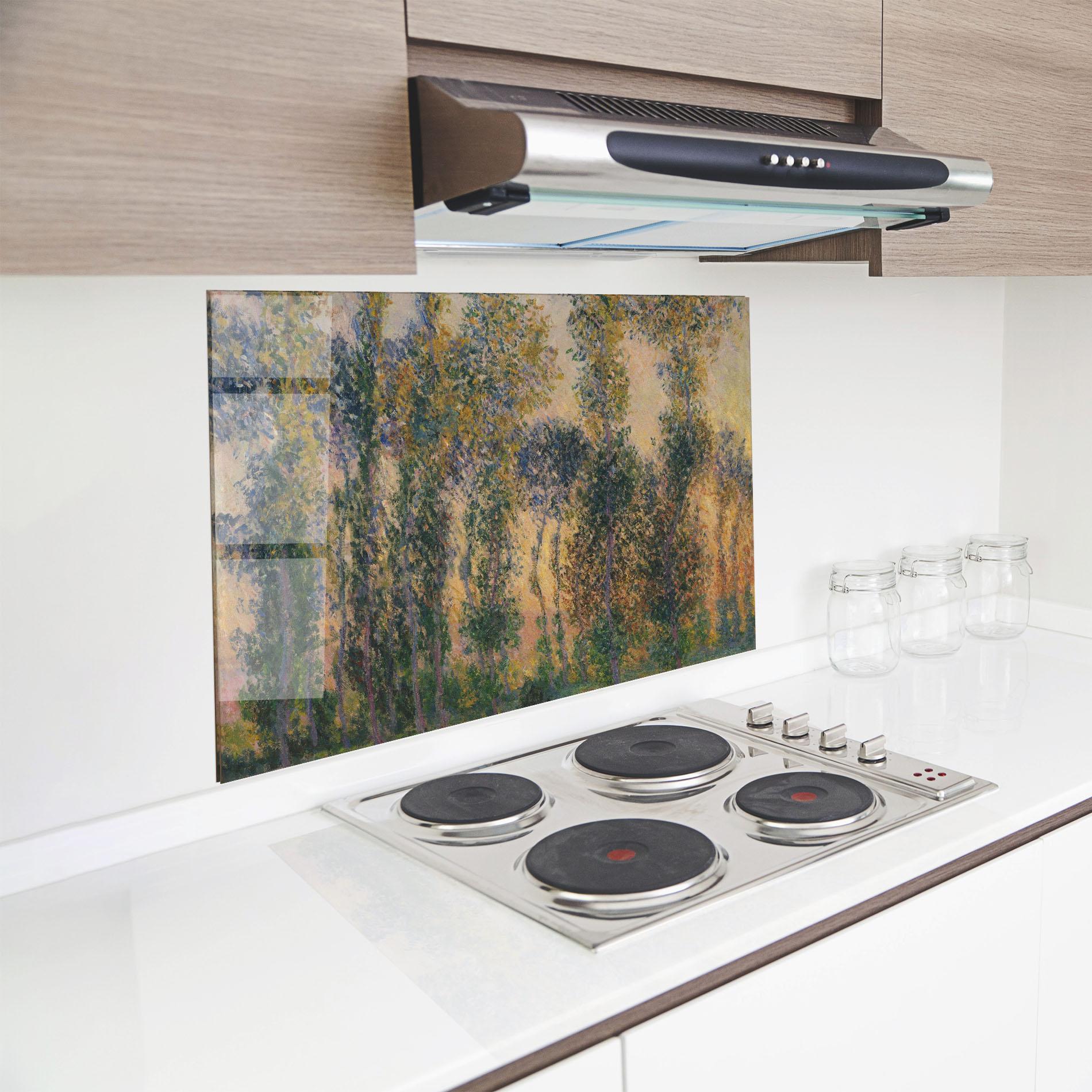 Panou Sticla Bucatarie Poplars At Giverny mockup 8