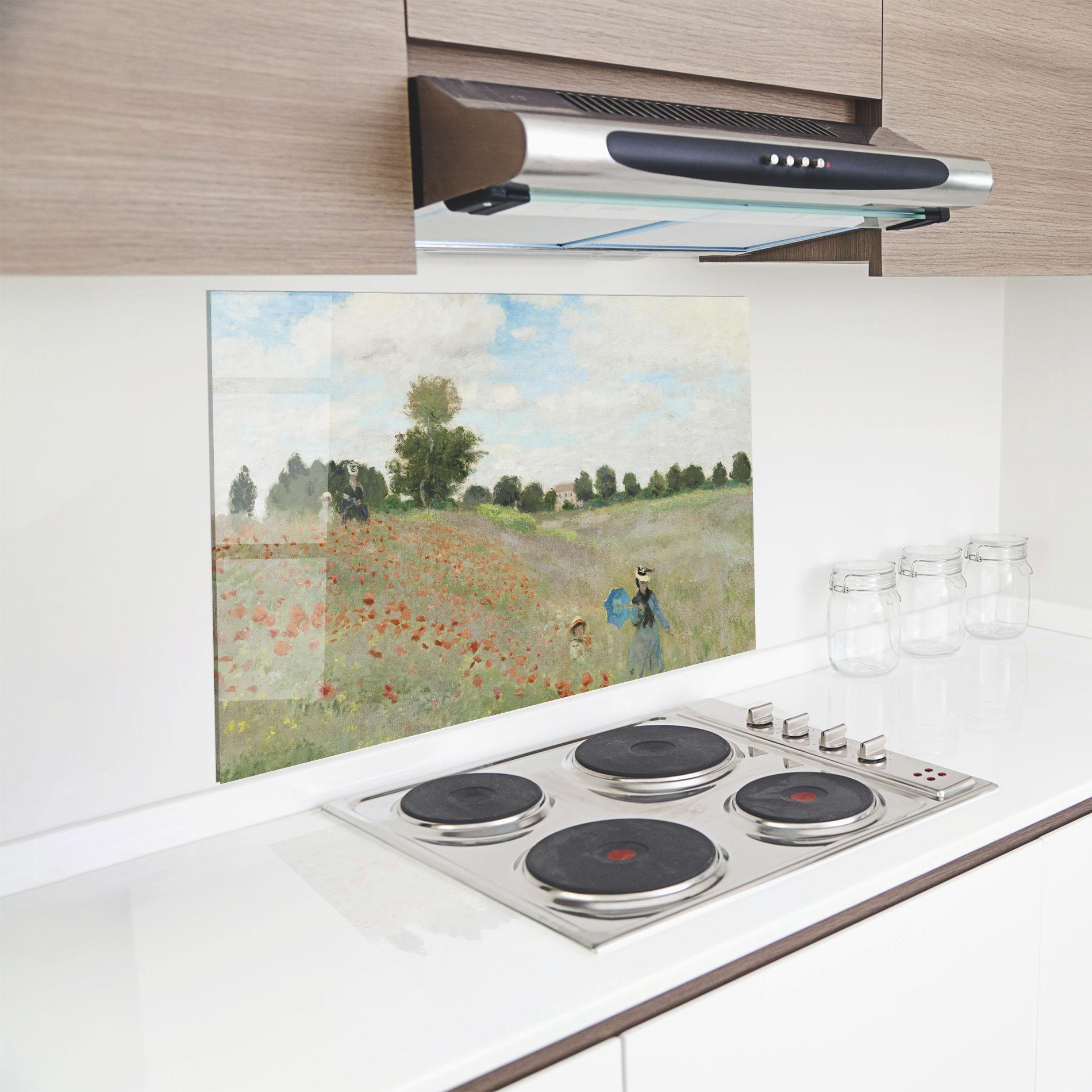 Panou Sticla Bucatarie Poppy Field Near Argenteuil mockup 8