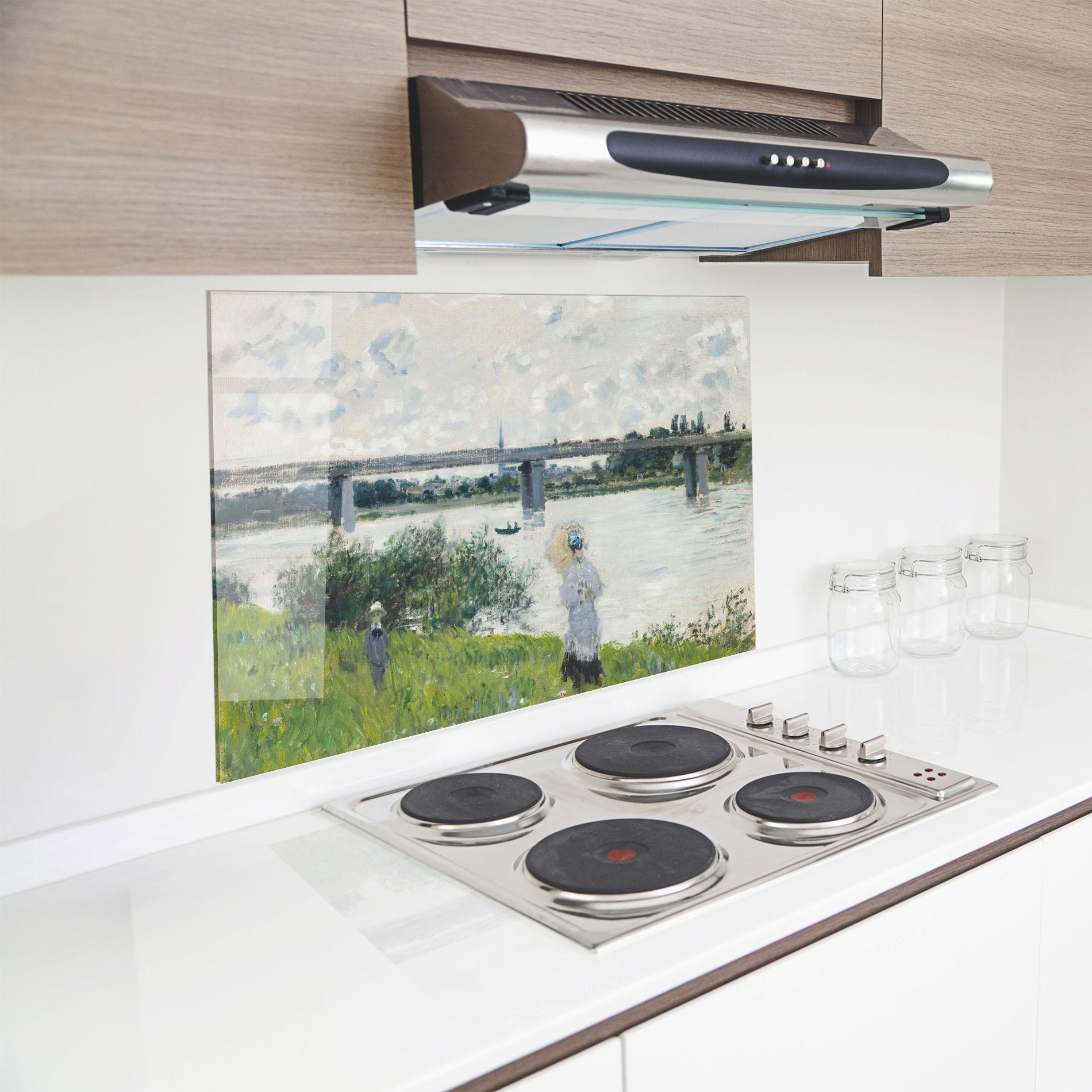 Panou Sticla Bucatarie Promenade Railroad Bridge mockup 8