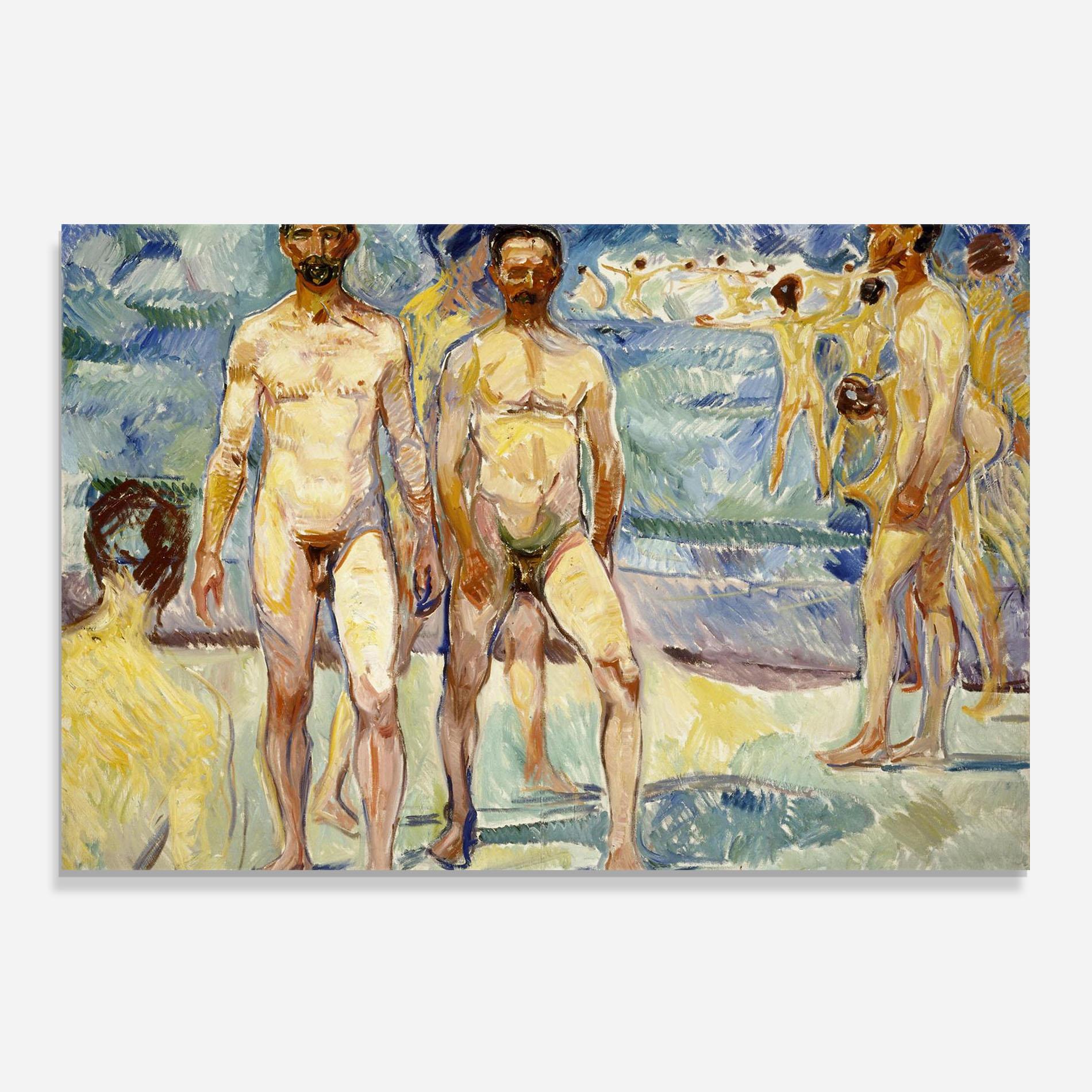 Panou Sticla Bucatarie Bathing Men mockup 0