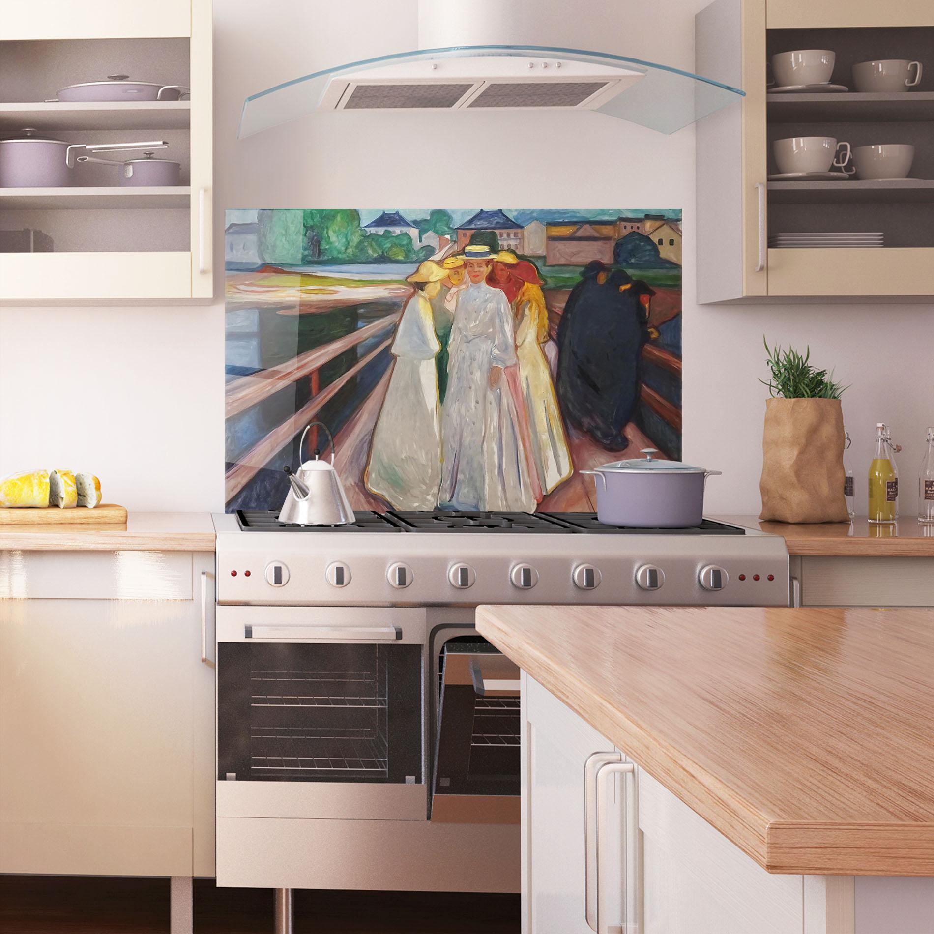 Panou Sticla Bucatarie Munch Art mockup 1