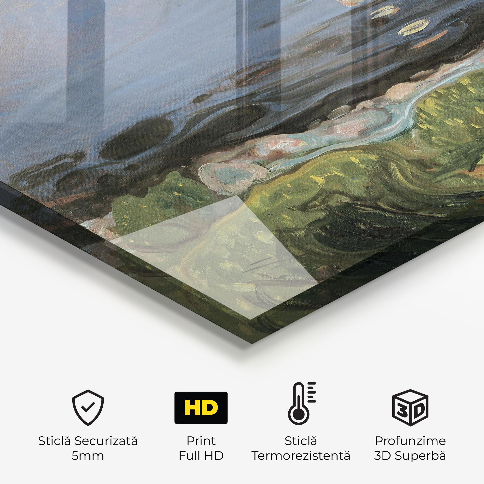 Panou Sticla Bucatarie Summer Night Beach mockup 2