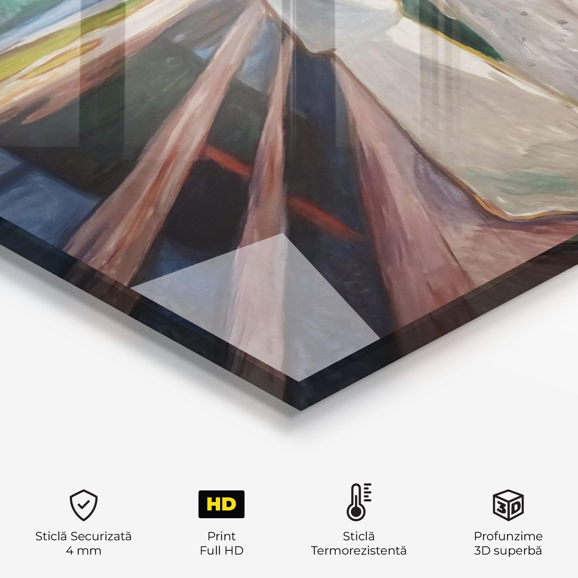 Panou Sticla Bucatarie Munch Art mockup 2