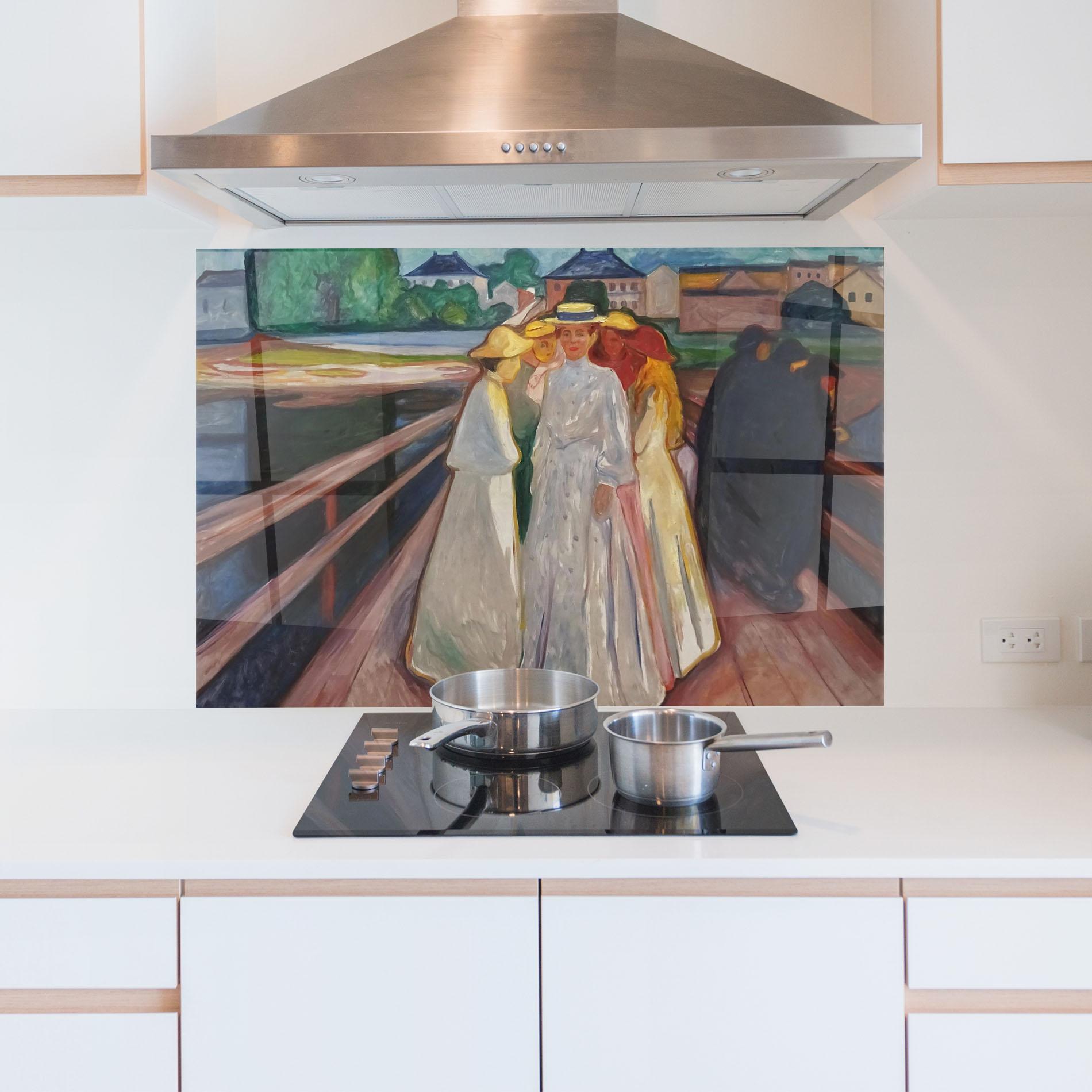 Panou Sticla Bucatarie Munch Art mockup 5