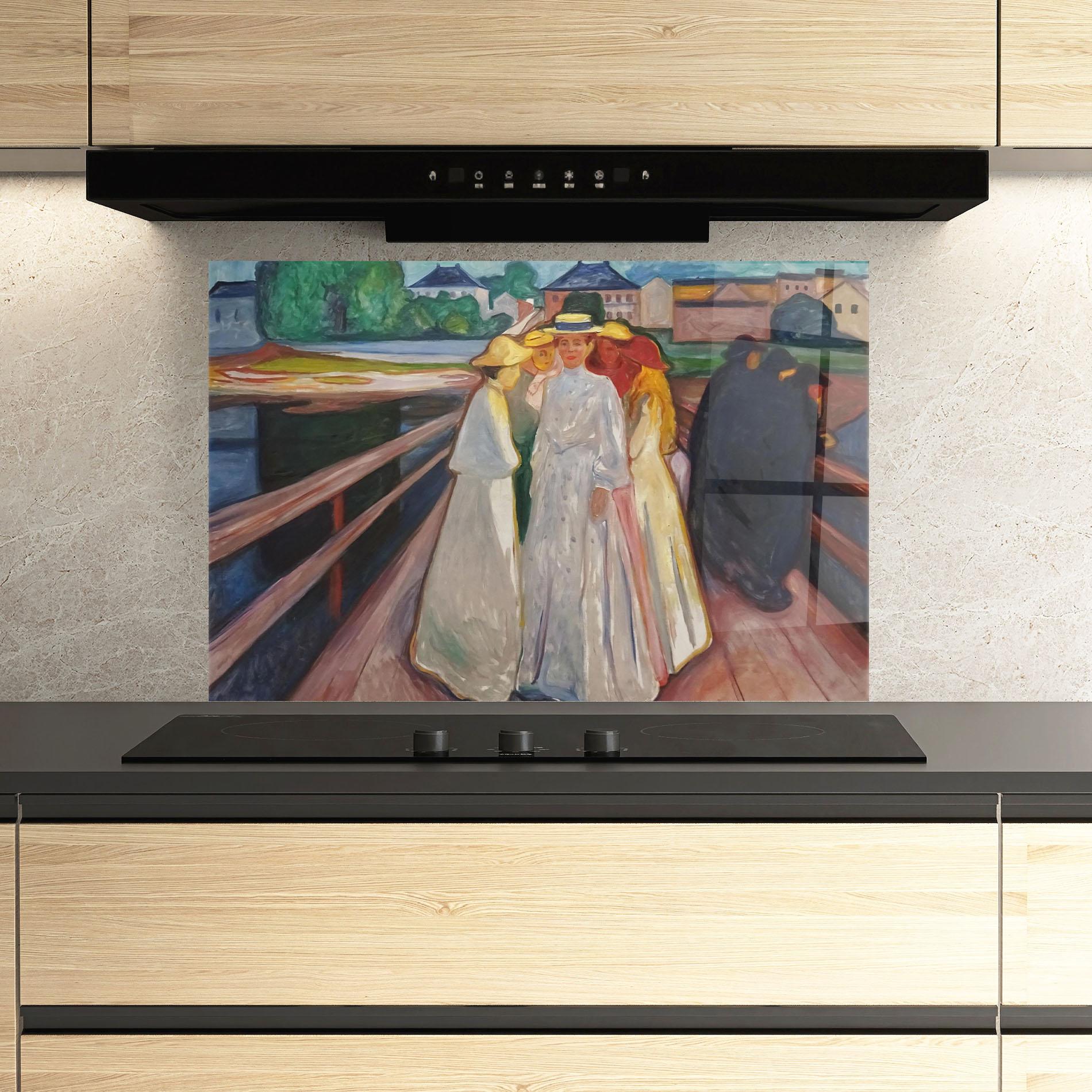 Panou Sticla Bucatarie Munch Art mockup 3