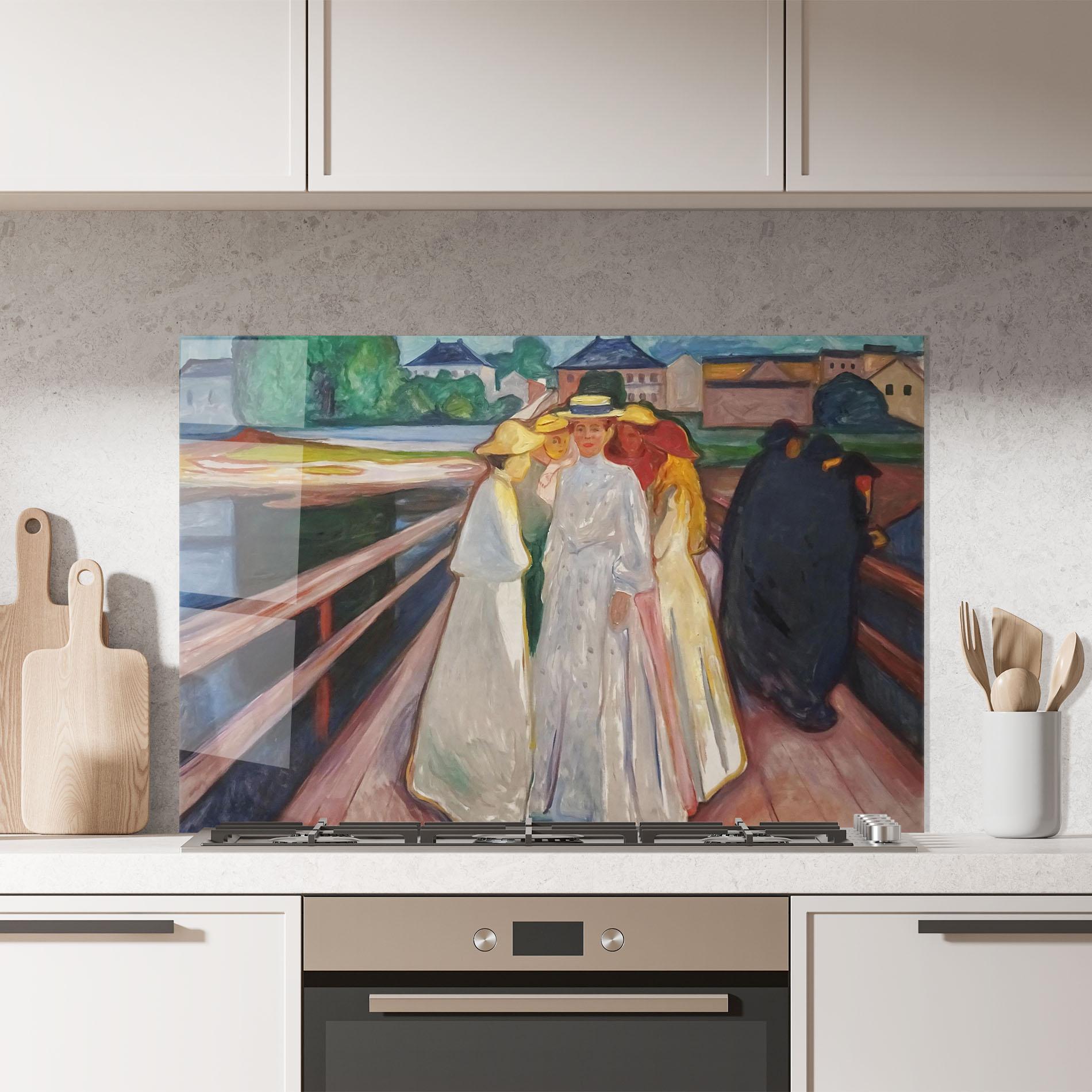 Panou Sticla Bucatarie Munch Art mockup 7