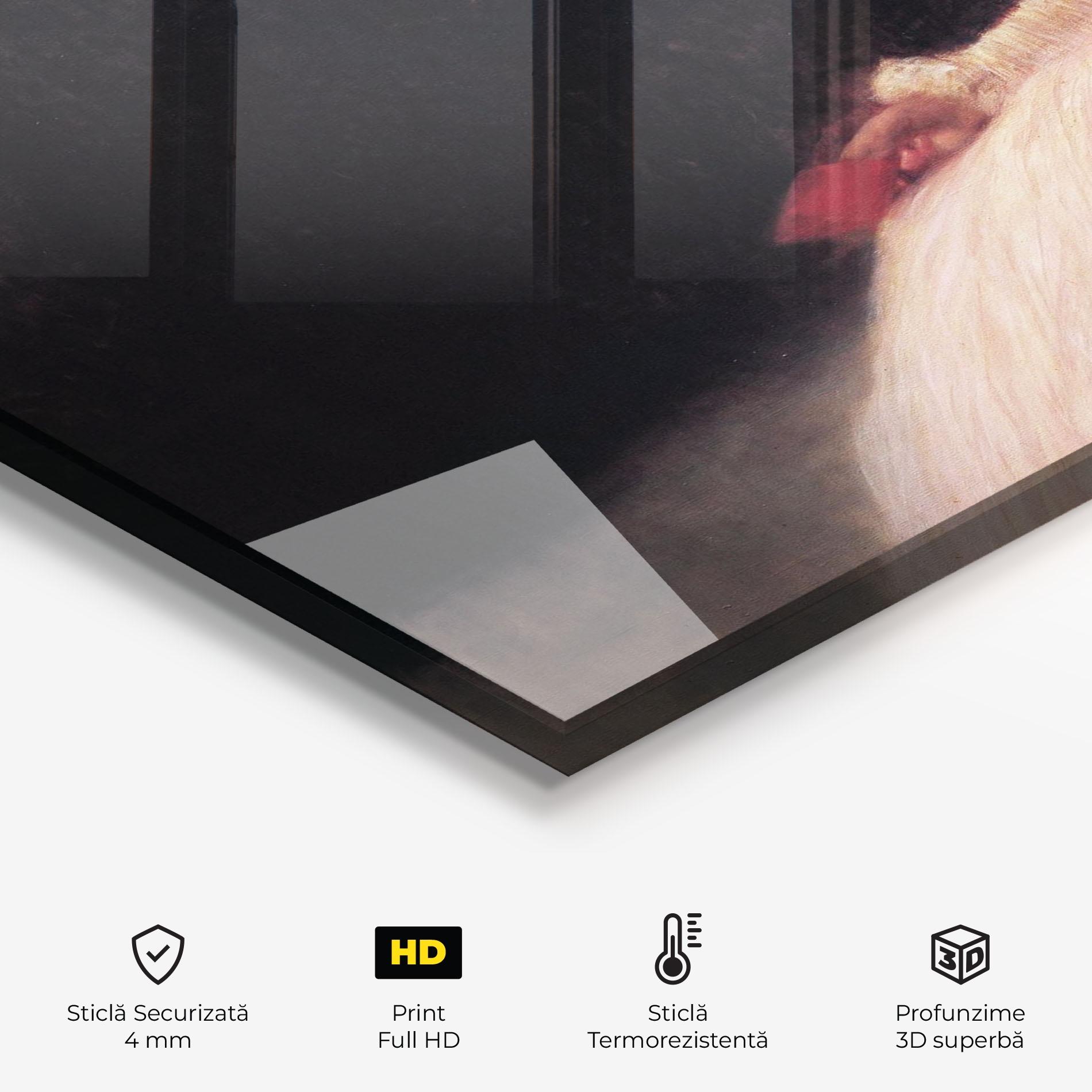 Panou Sticla Bucatarie Gustav Klimt Pink Dress mockup 2