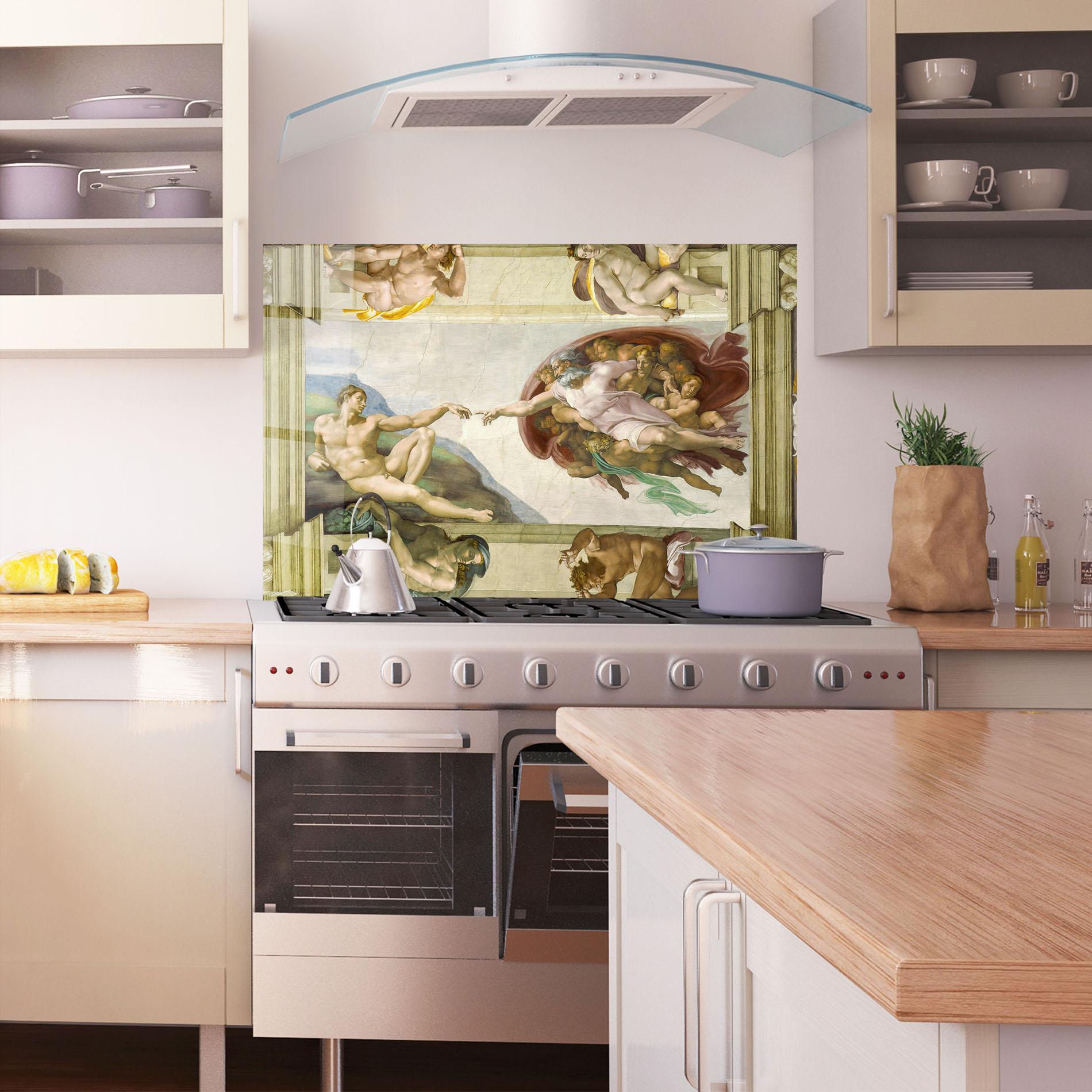 Panou Sticla Bucatarie Creacion De Adam mockup 1