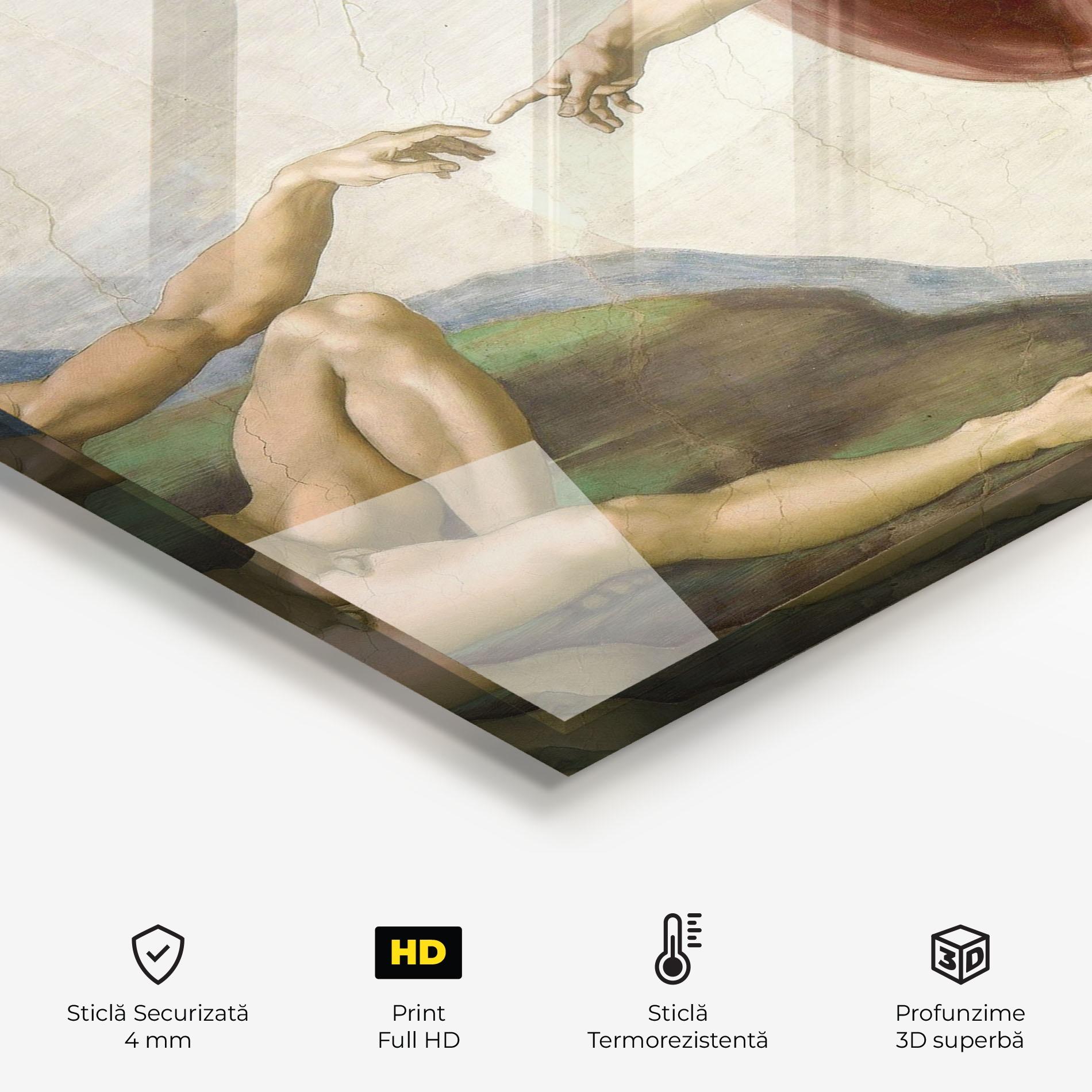 Panou Sticla Bucatarie The Creation Of Adam mockup 2