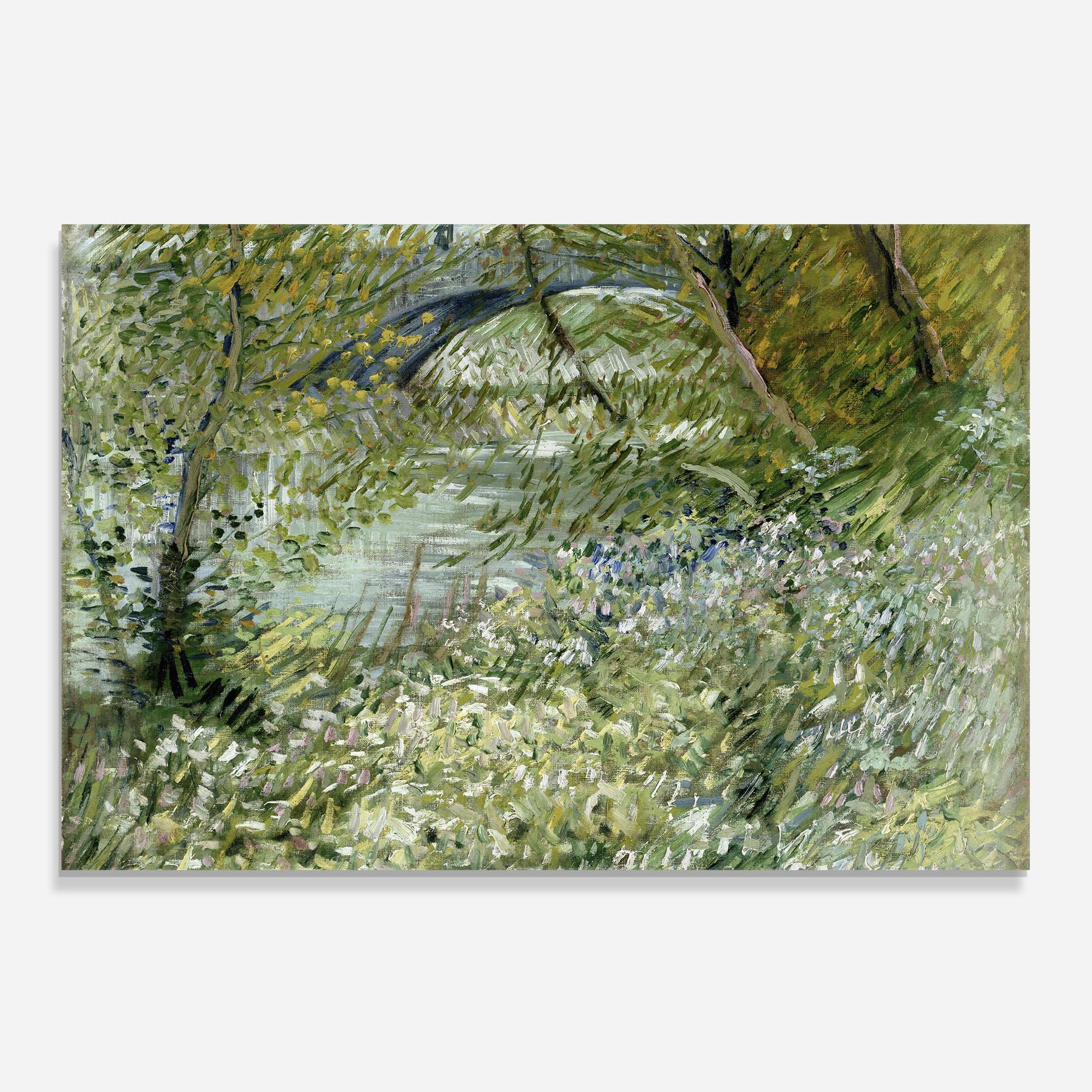 Panou Sticla Bucatarie River Bank Springtime mockup 0