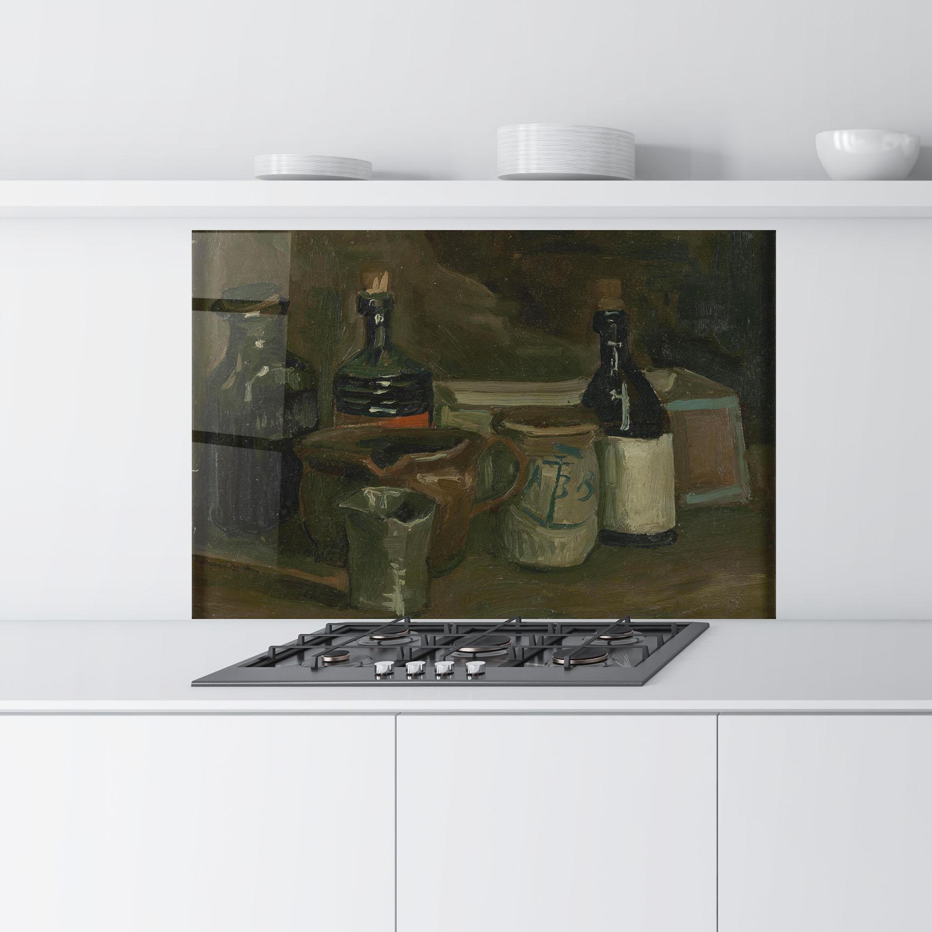 Panou Sticla Bucatarie Stilleven Met Flessen mockup 9