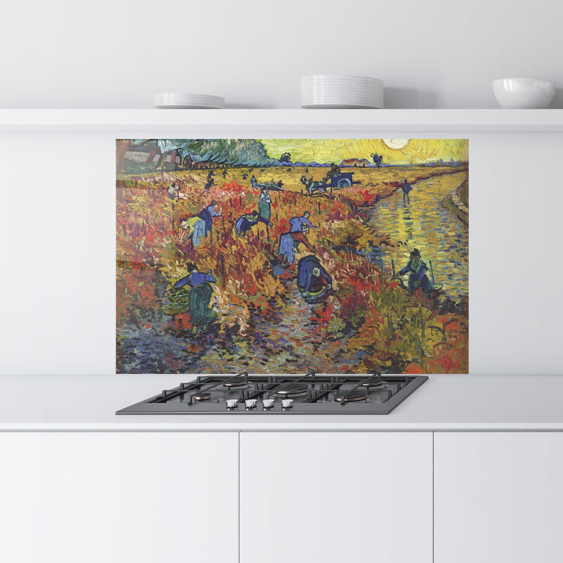 Panou Sticla Bucatarie The Red Vineyard mockup 9