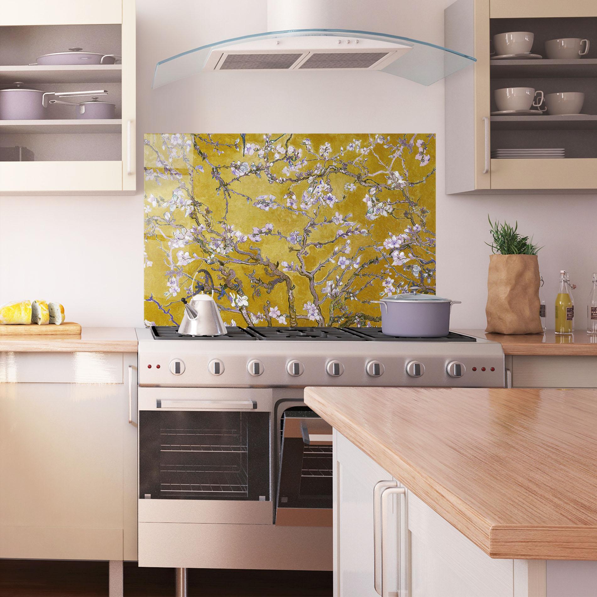 Panou Sticla Bucatarie Almond Blossom mockup 1