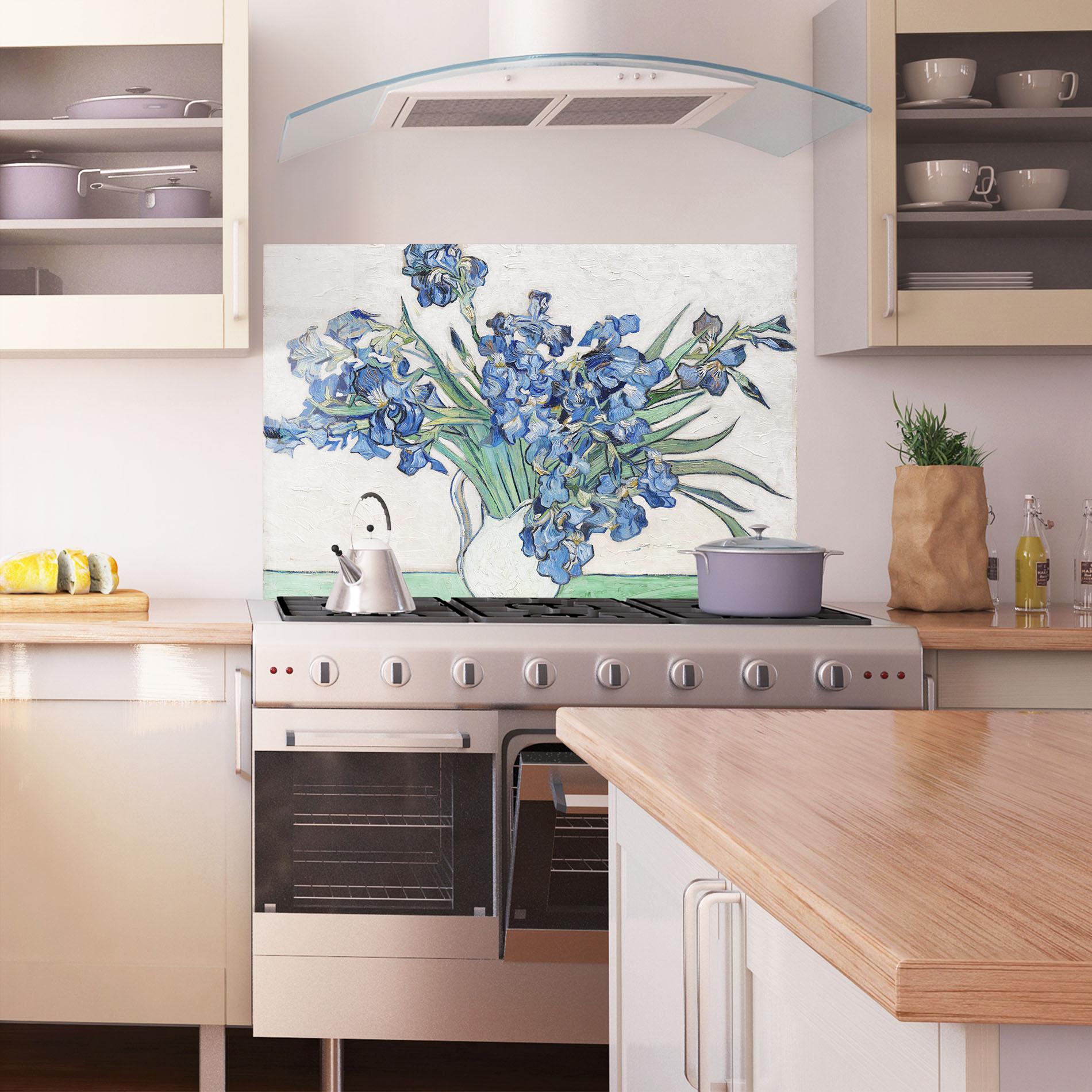 Panou Sticla Bucatarie Gogh S Irises mockup 1