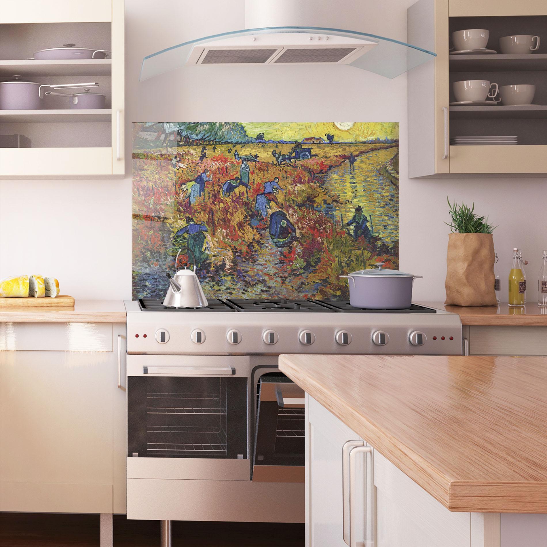 Panou Sticla Bucatarie The Red Vineyard mockup 1