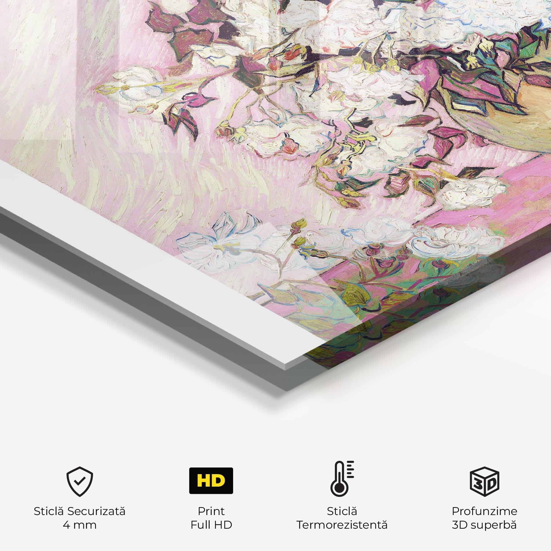 Panou Sticla Bucatarie Gogh Flower Painting mockup 2