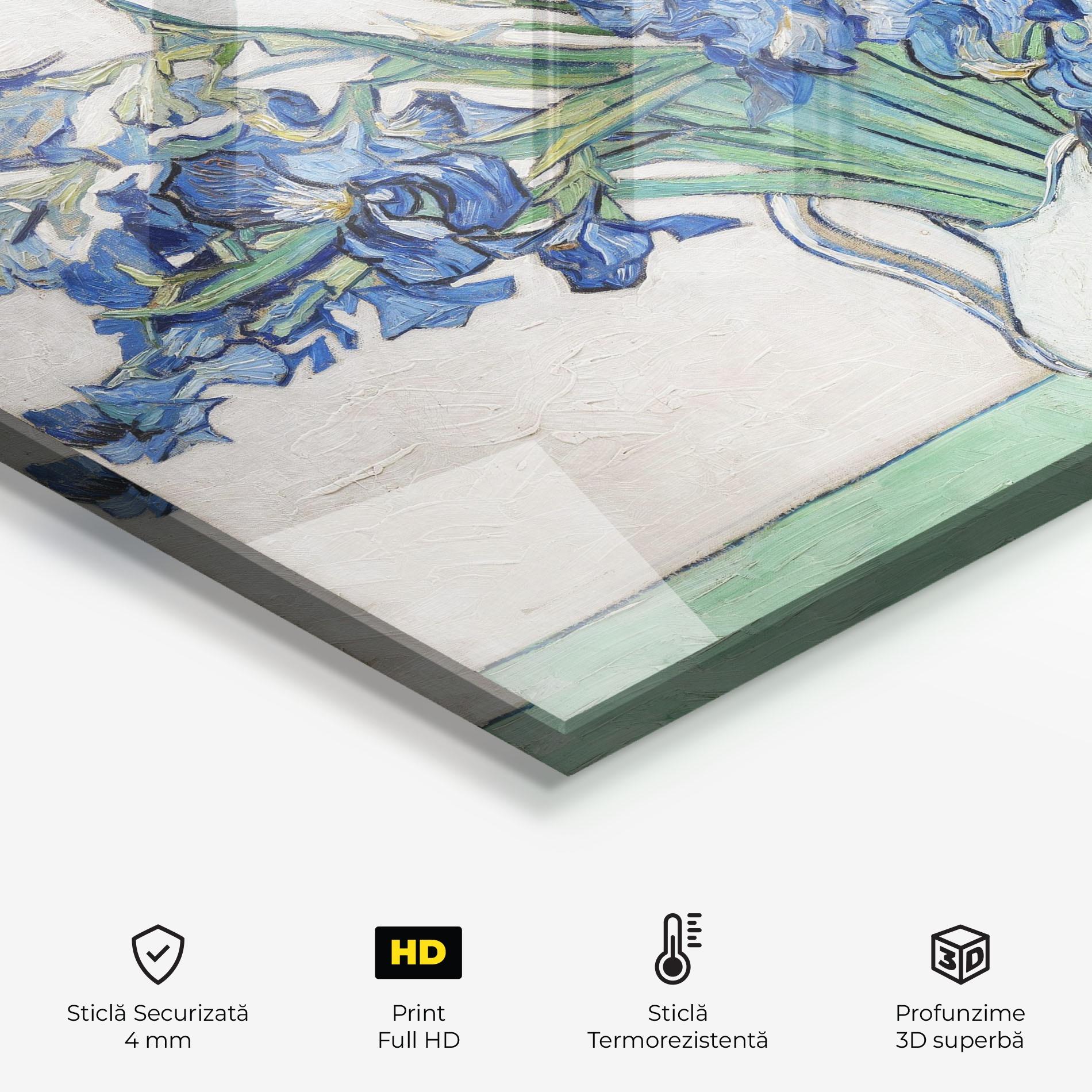 Panou Sticla Bucatarie Gogh S Irises mockup 2