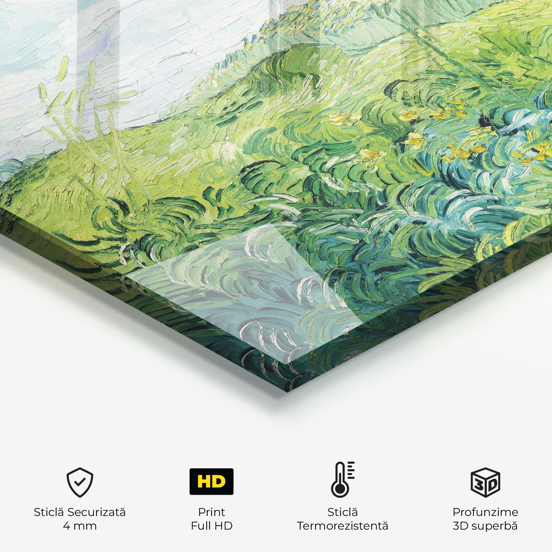 Panou Sticla Bucatarie Green Wheat Fields mockup 2