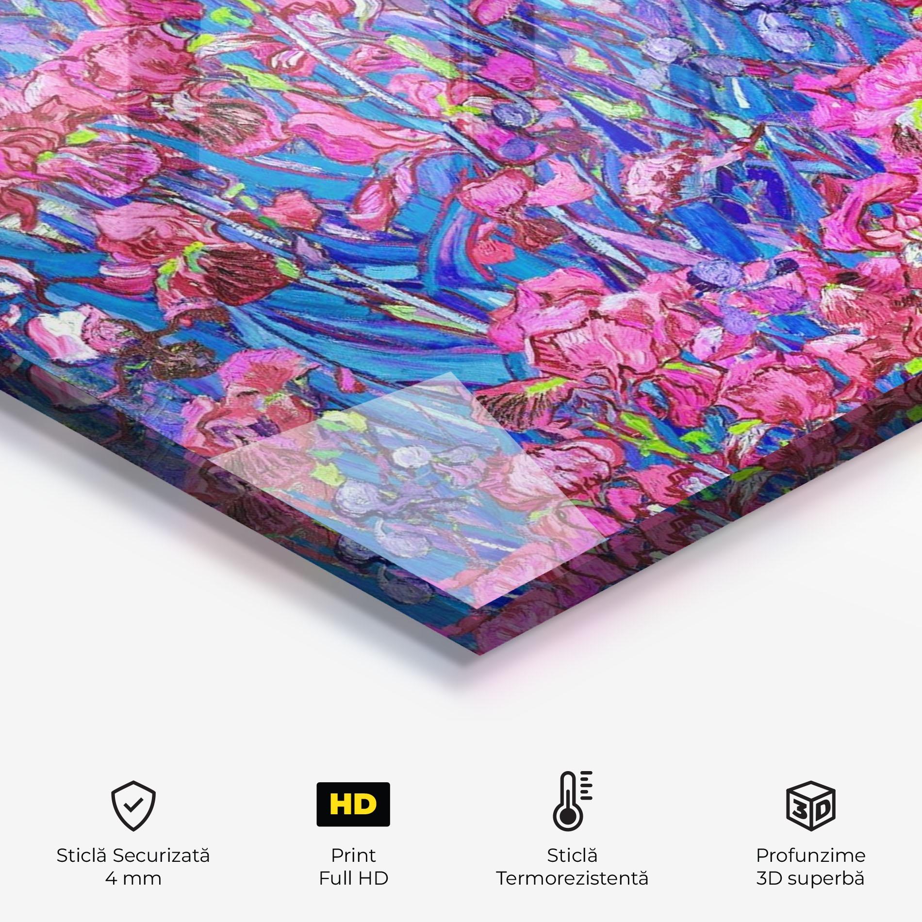 Panou Sticla Bucatarie Van Gogh Irises mockup 2