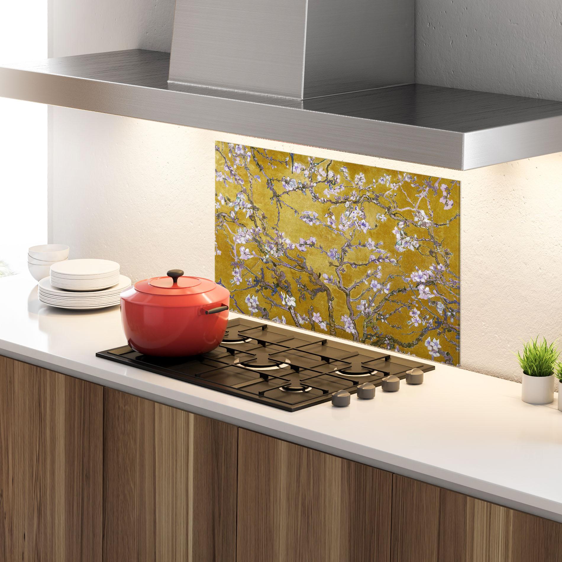Panou Sticla Bucatarie Almond Blossom mockup 4