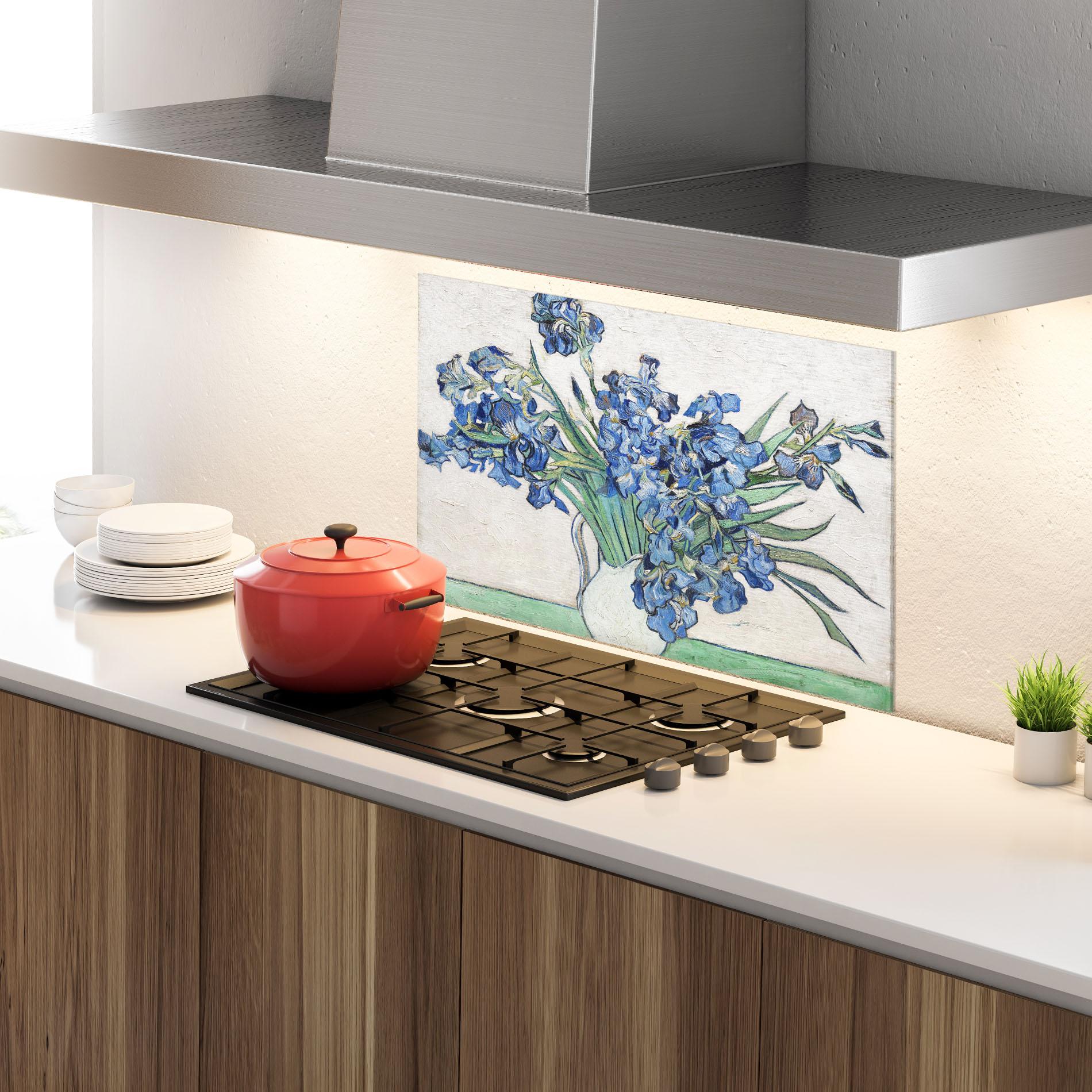 Panou Sticla Bucatarie Gogh S Irises mockup 4