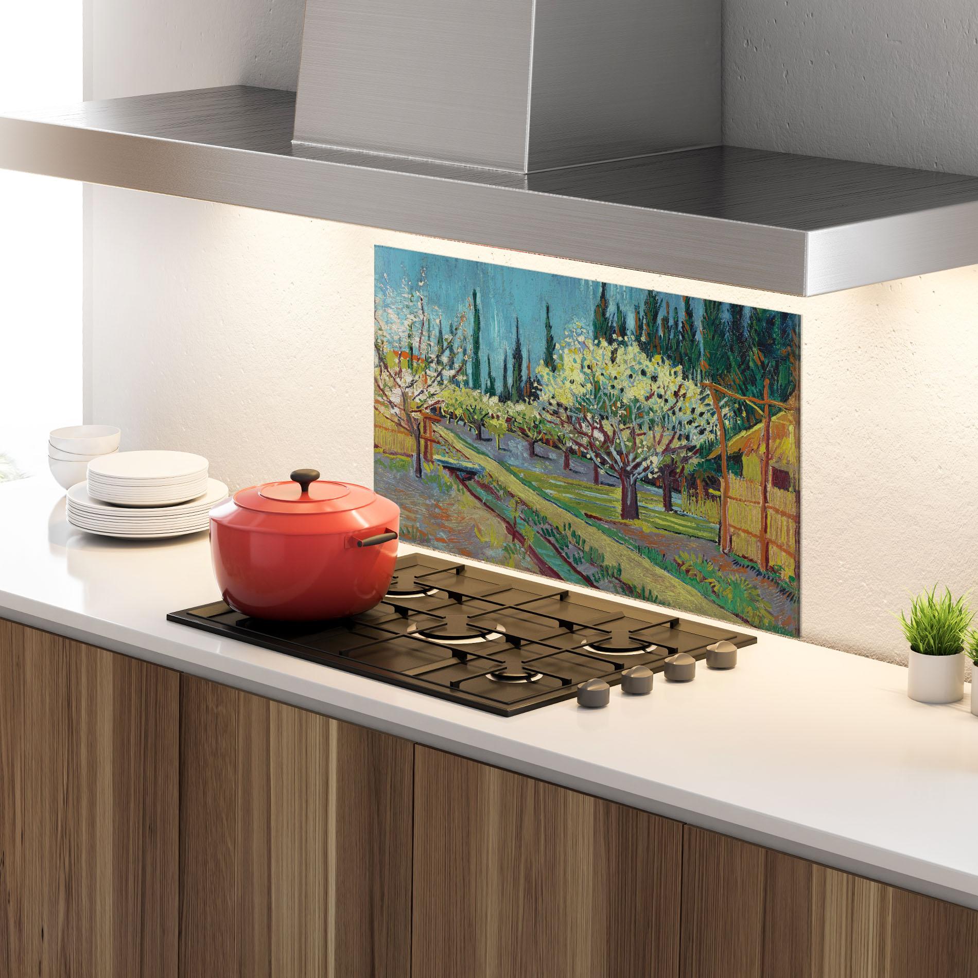 Panou Sticla Bucatarie Orchard Bordered Cypresse mockup 4